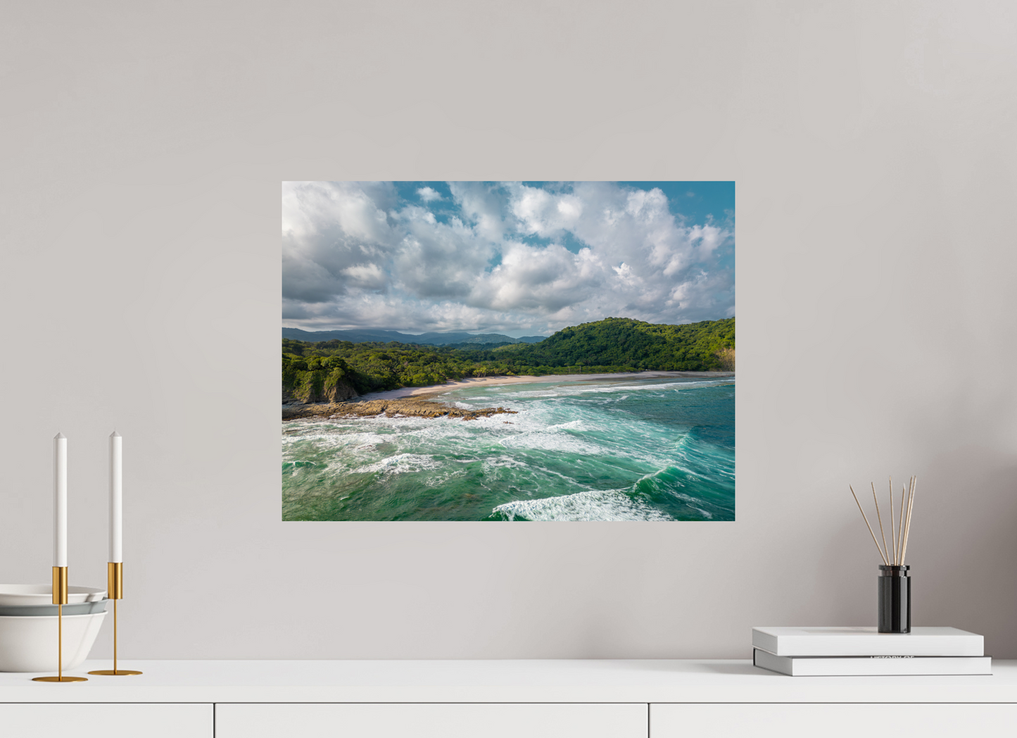 Wild Grace - Barrigona Aerial Beach Photography Print | Roaring Waves & Lush Coastal Hills