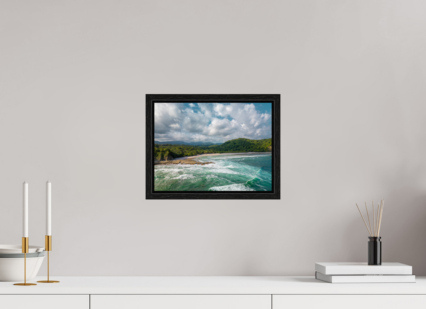 Wild Grace - Barrigona Aerial Beach Photography Print | Roaring Waves & Lush Coastal Hills