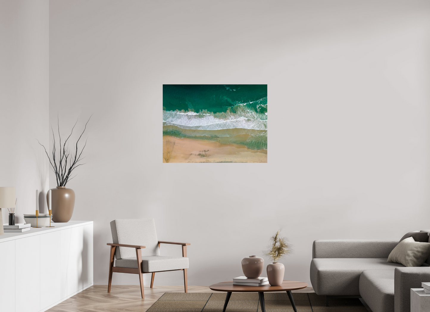 Solace at Barrigona - Aerial Ocean Wall Art Print | Waves and Lagoon on White Sand Beach