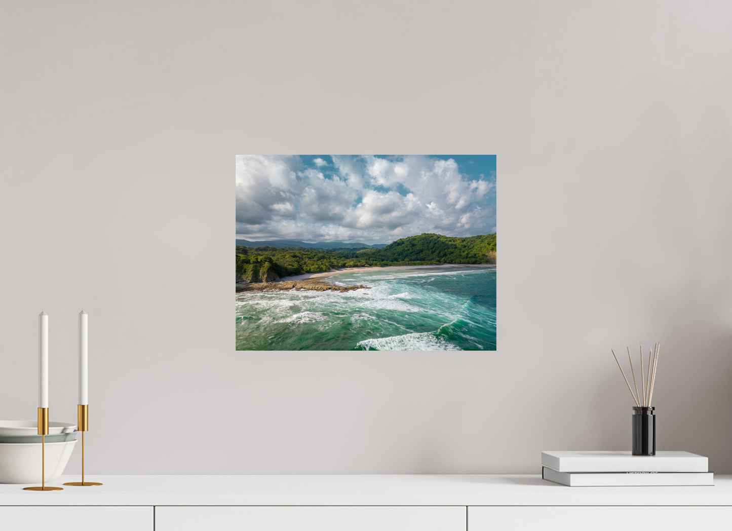 Wild Grace - Barrigona Aerial Beach Photography Print | Roaring Waves & Lush Coastal Hills