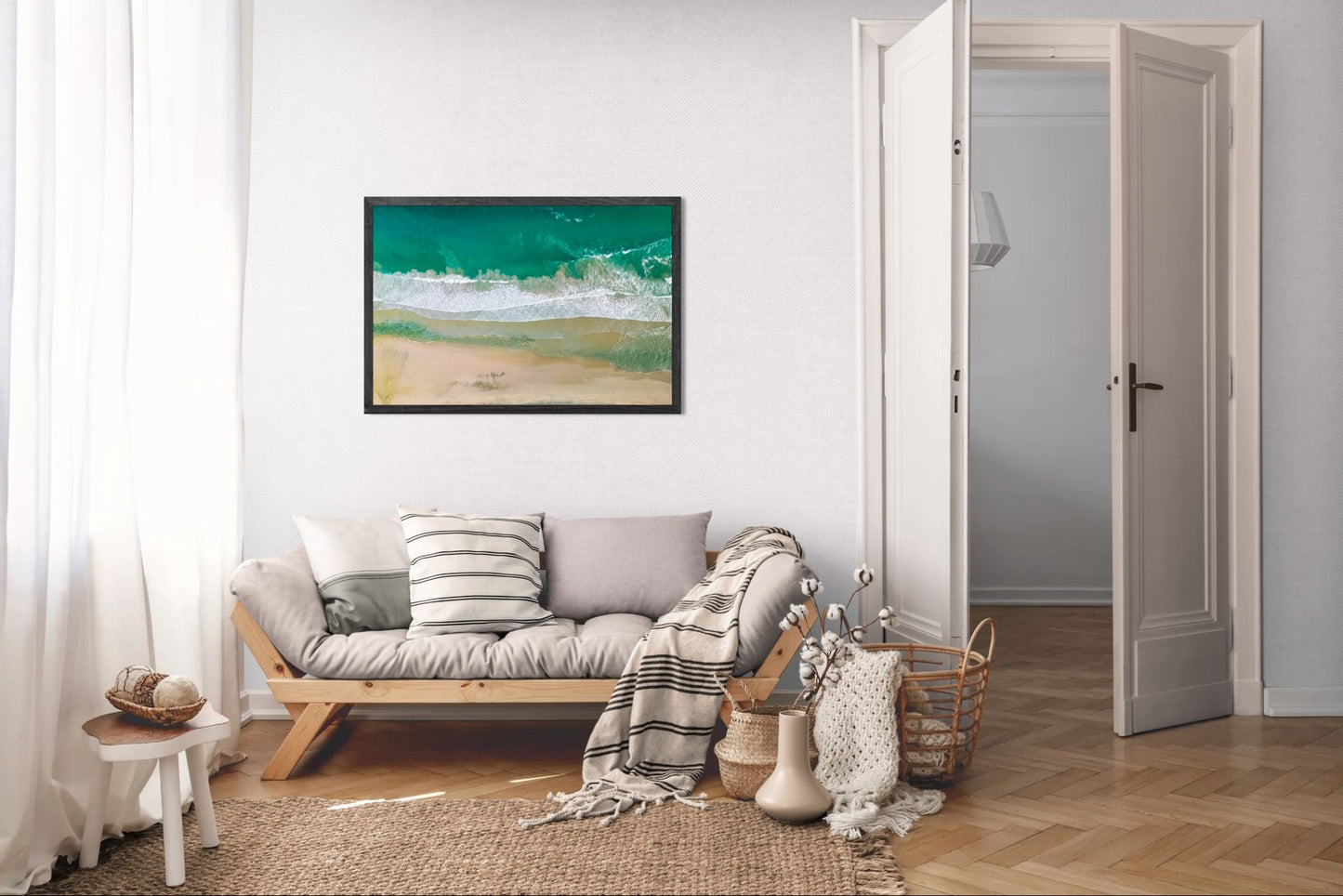 Solace at Barrigona - Aerial Ocean Wall Art Print | Waves and Lagoon on White Sand Beach