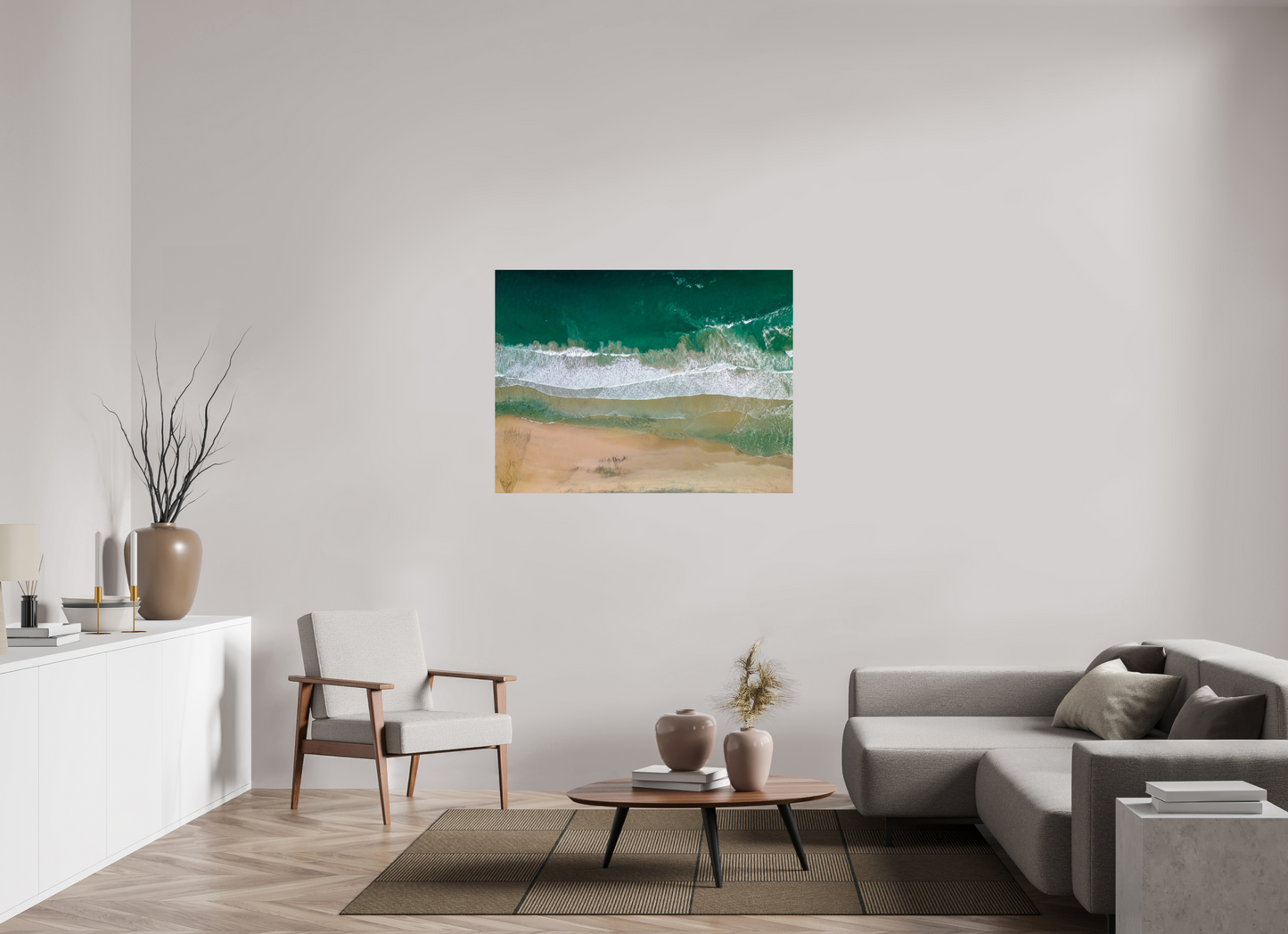 Solace at Barrigona - Aerial Ocean Wall Art Print | Waves and Lagoon on White Sand Beach