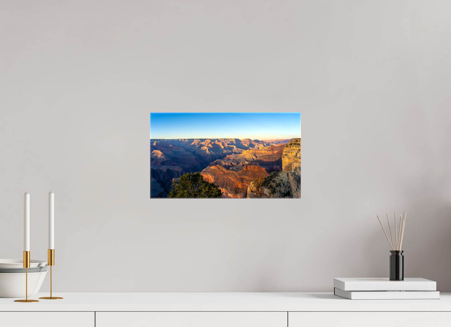 Painted Horizon – Grand Canyon Sunset Panorama Print | Red, Orange & Purple Landscape from Hopi Point