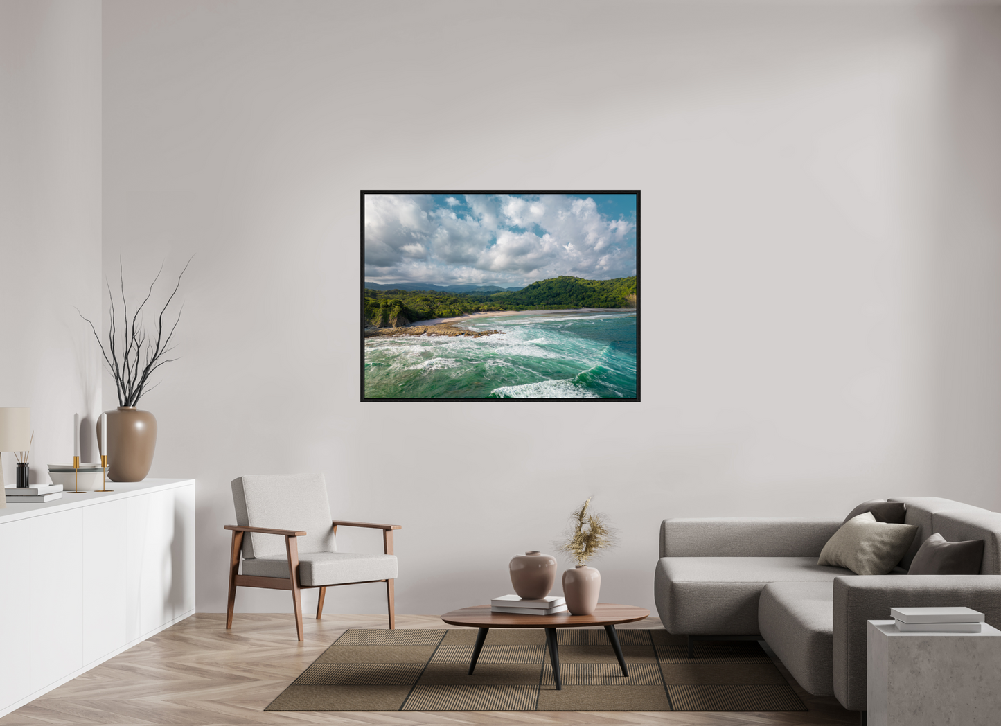Wild Grace - Barrigona Aerial Beach Photography Print | Roaring Waves & Lush Coastal Hills