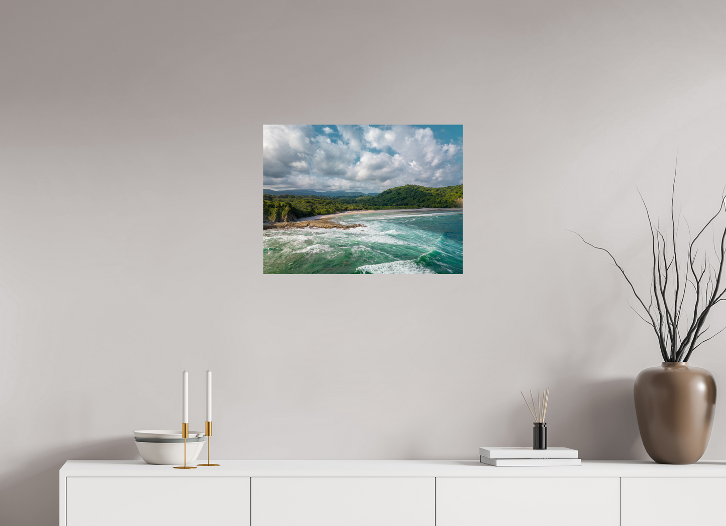 Wild Grace - Barrigona Aerial Beach Photography Print | Roaring Waves & Lush Coastal Hills