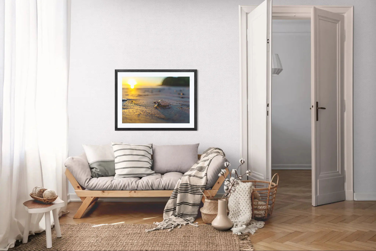 Afternoon Ascent - Olive Ridley Hatchling at Sunset | Costa Rica Wildlife Print