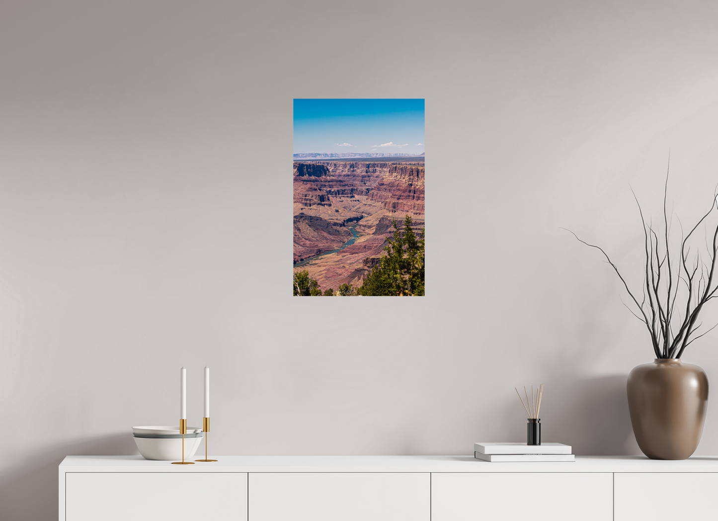 Riverbend Horizon - Grand Canyon Vertical Wall Art Print | Colorado River from Navajo Point