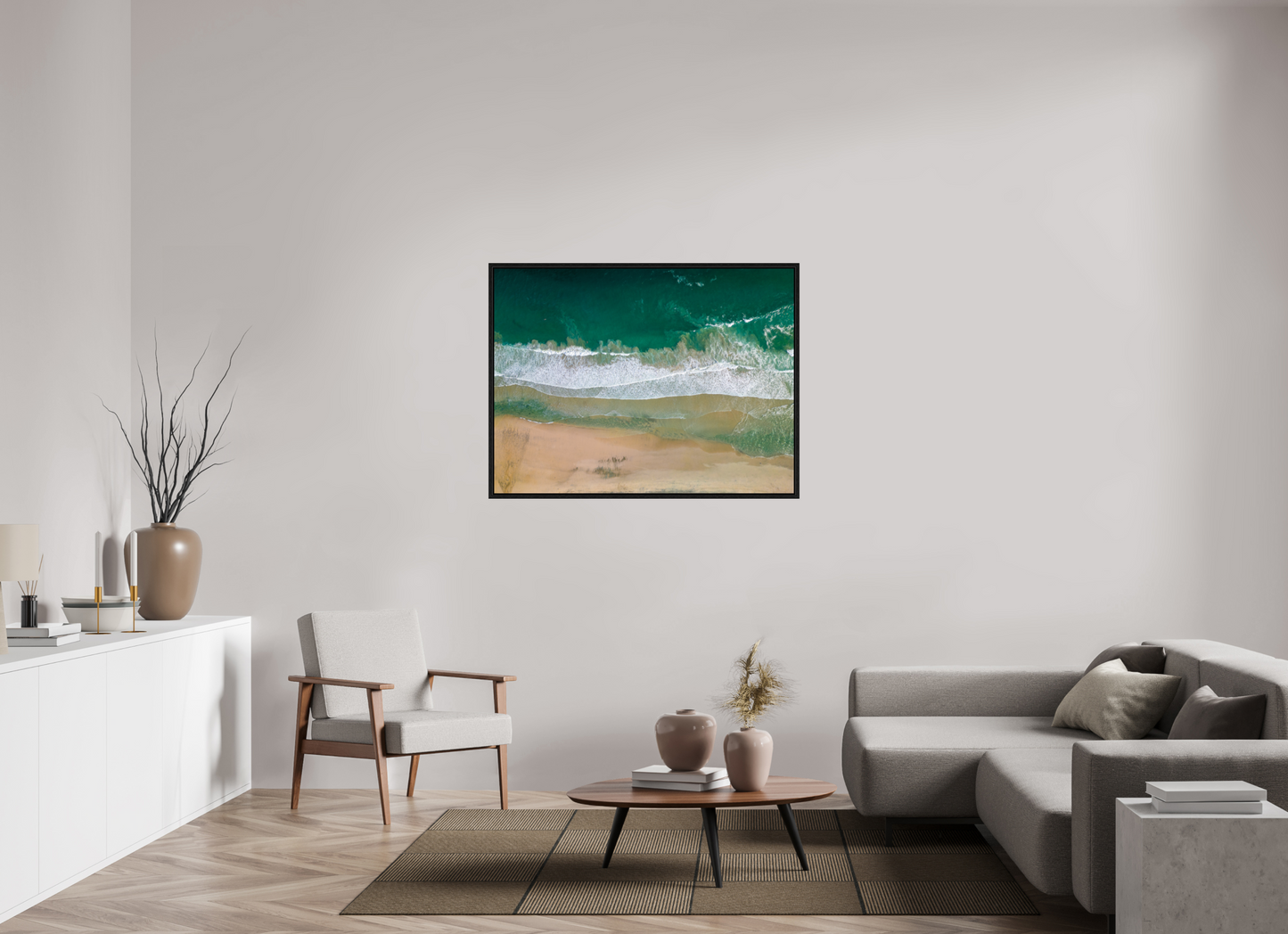 Solace at Barrigona - Aerial Ocean Wall Art Print | Waves and Lagoon on White Sand Beach