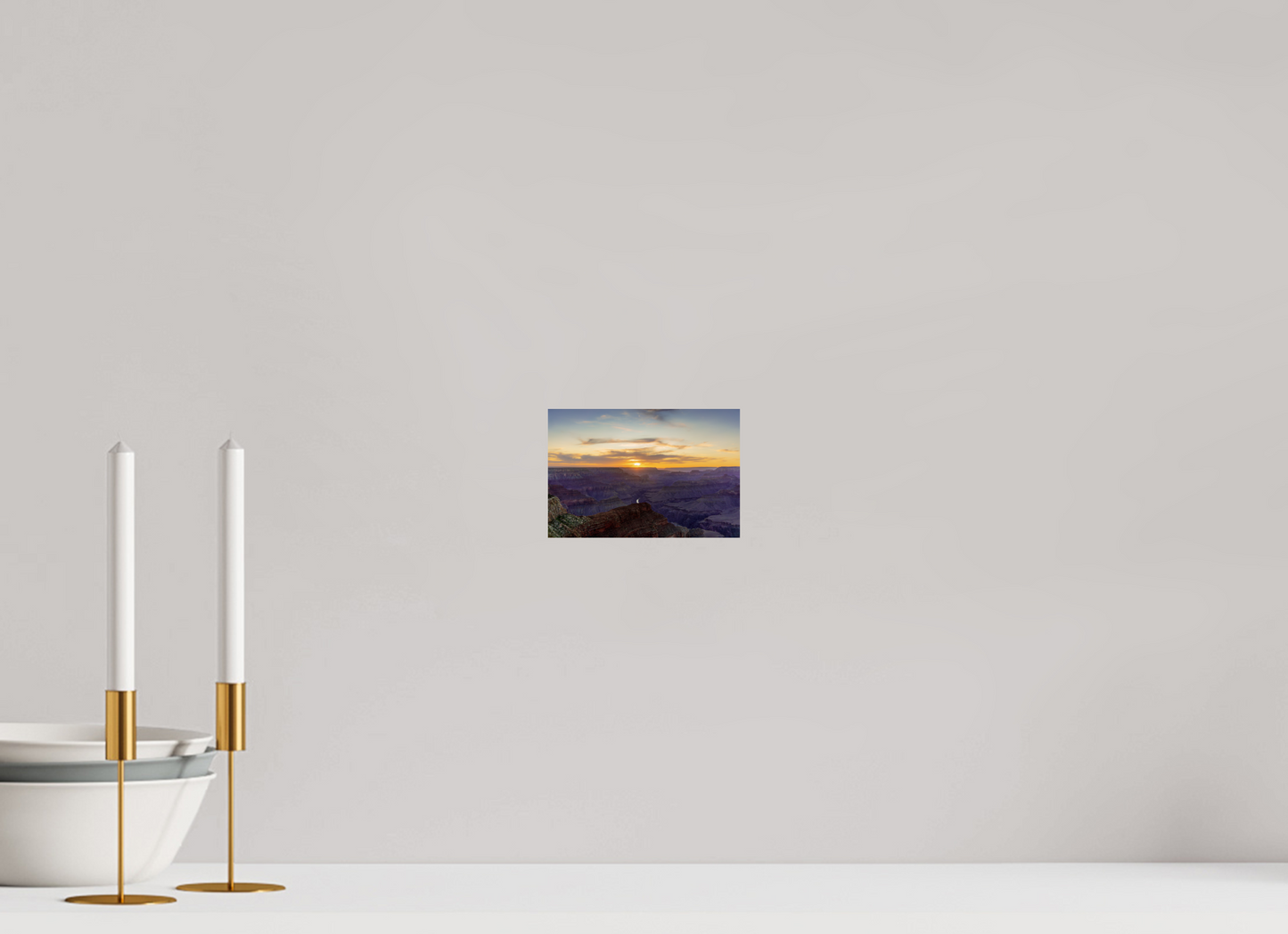 Heavenly West – Grand Canyon Sunset Wall Art Print | Golden Sky & Purple Cliffs from Hopi Point