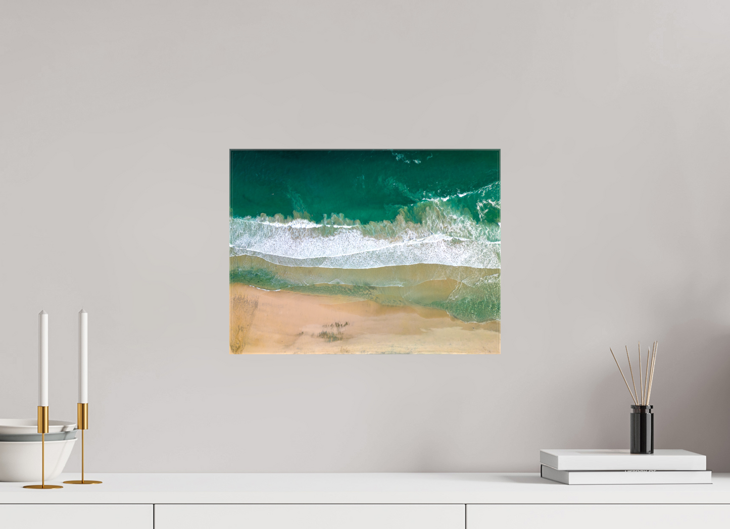 Solace at Barrigona - Aerial Ocean Wall Art Print | Waves and Lagoon on White Sand Beach