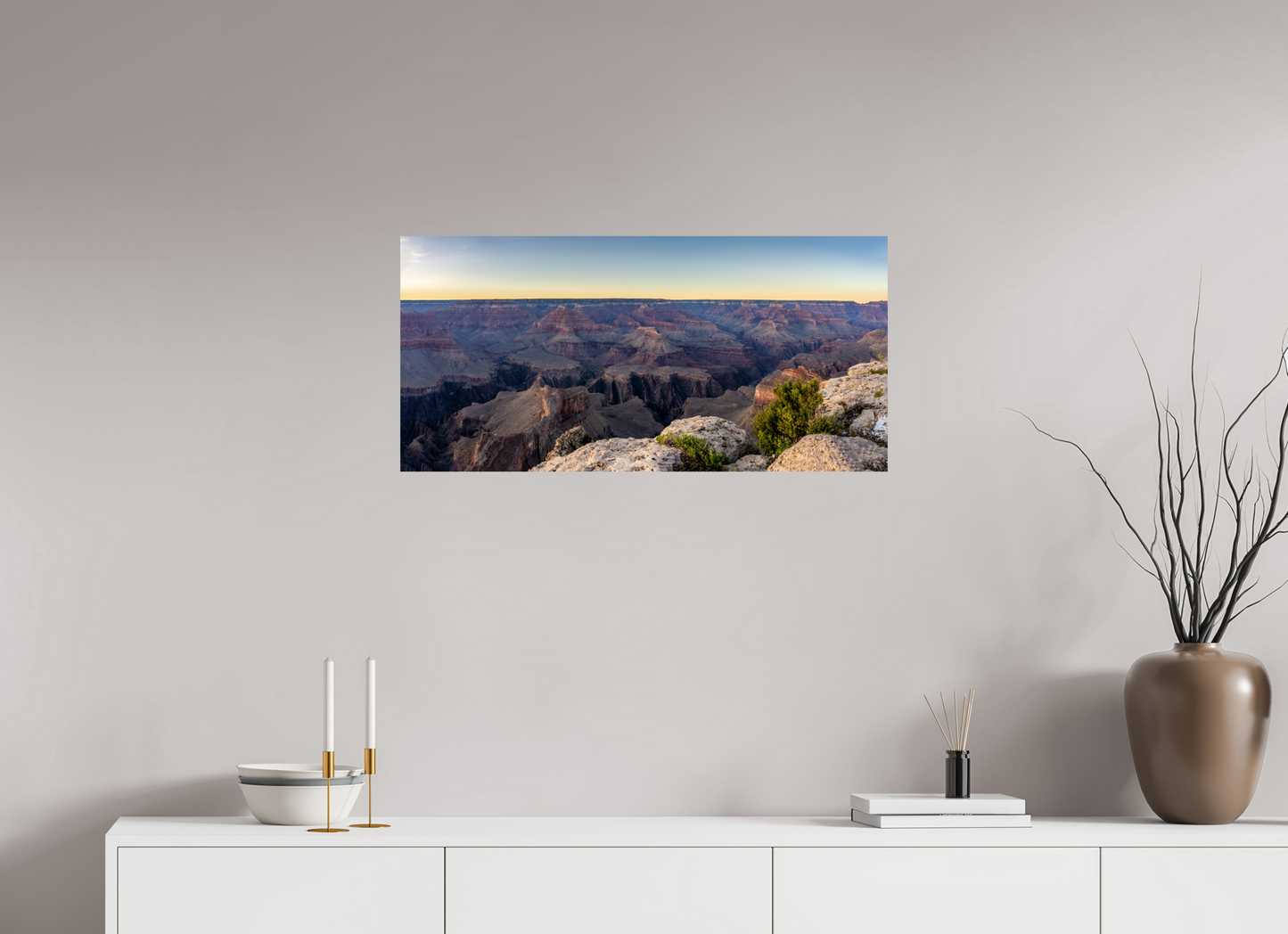Twilight Reverie - Grand Canyon Blue Hour Panorama Print | Purple Cliffs & Fading Light from Hopi Point