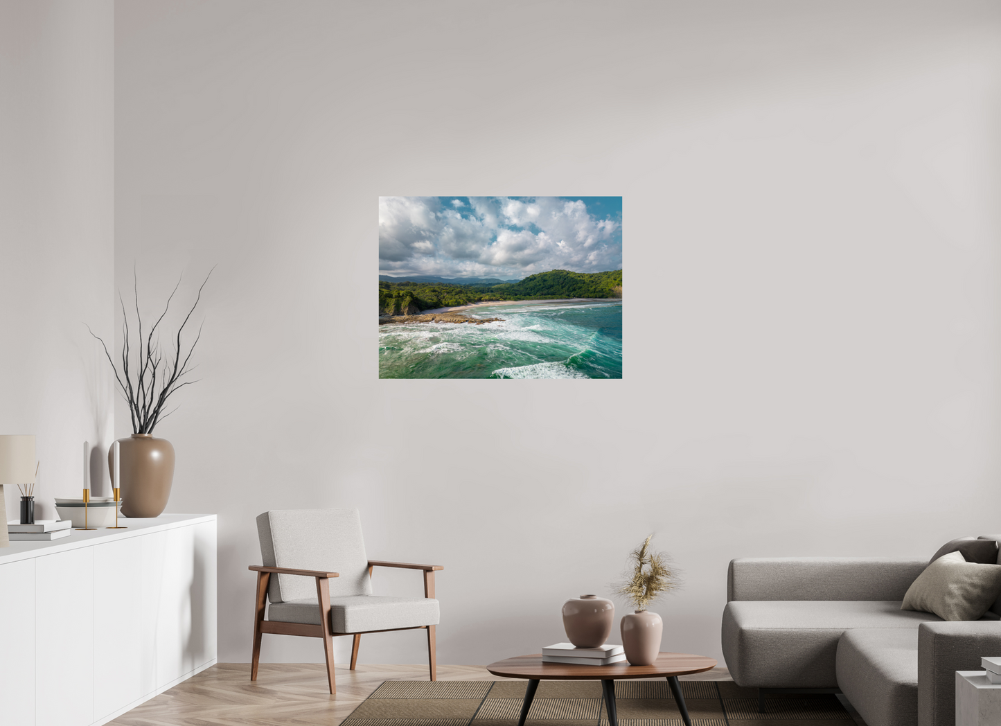 Wild Grace - Barrigona Aerial Beach Photography Print | Roaring Waves & Lush Coastal Hills