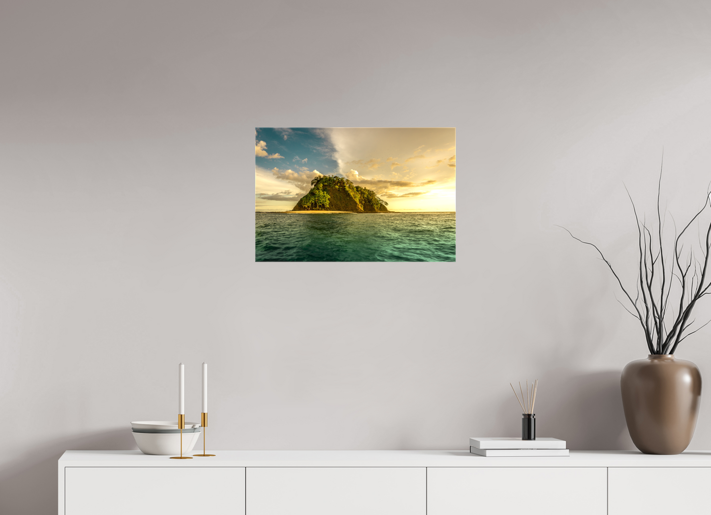 Aligned by Light - Isla Chora Sunset Beach Photography Print
