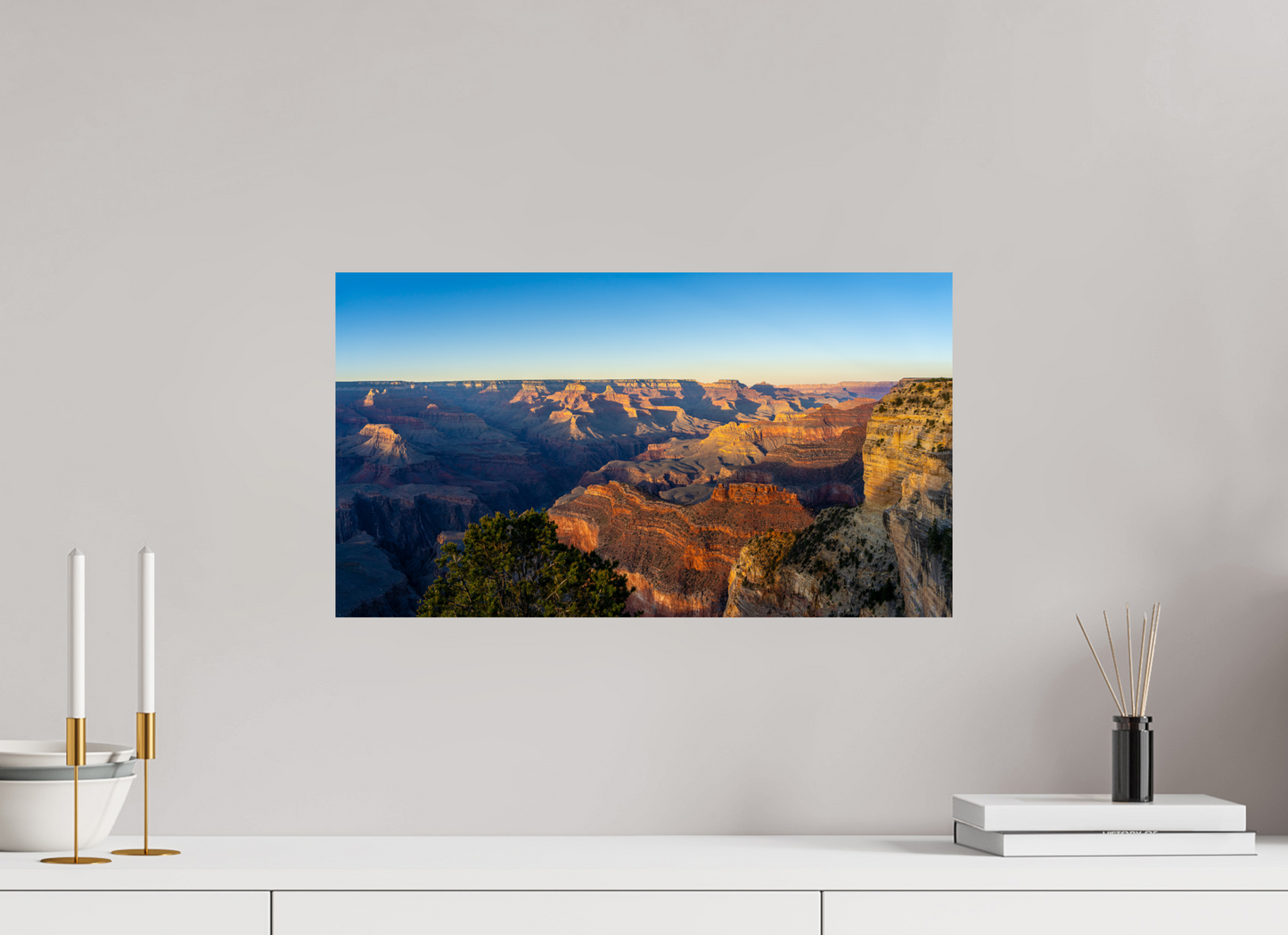 Painted Horizon – Grand Canyon Sunset Panorama Print | Red, Orange & Purple Landscape from Hopi Point