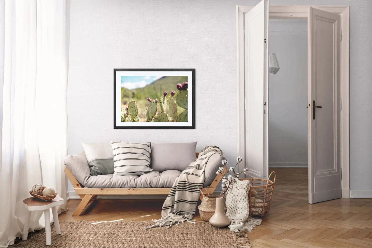 Cactus Bloom – Prickly Pear with Red Fruit | Arizona Desert Botanical Print