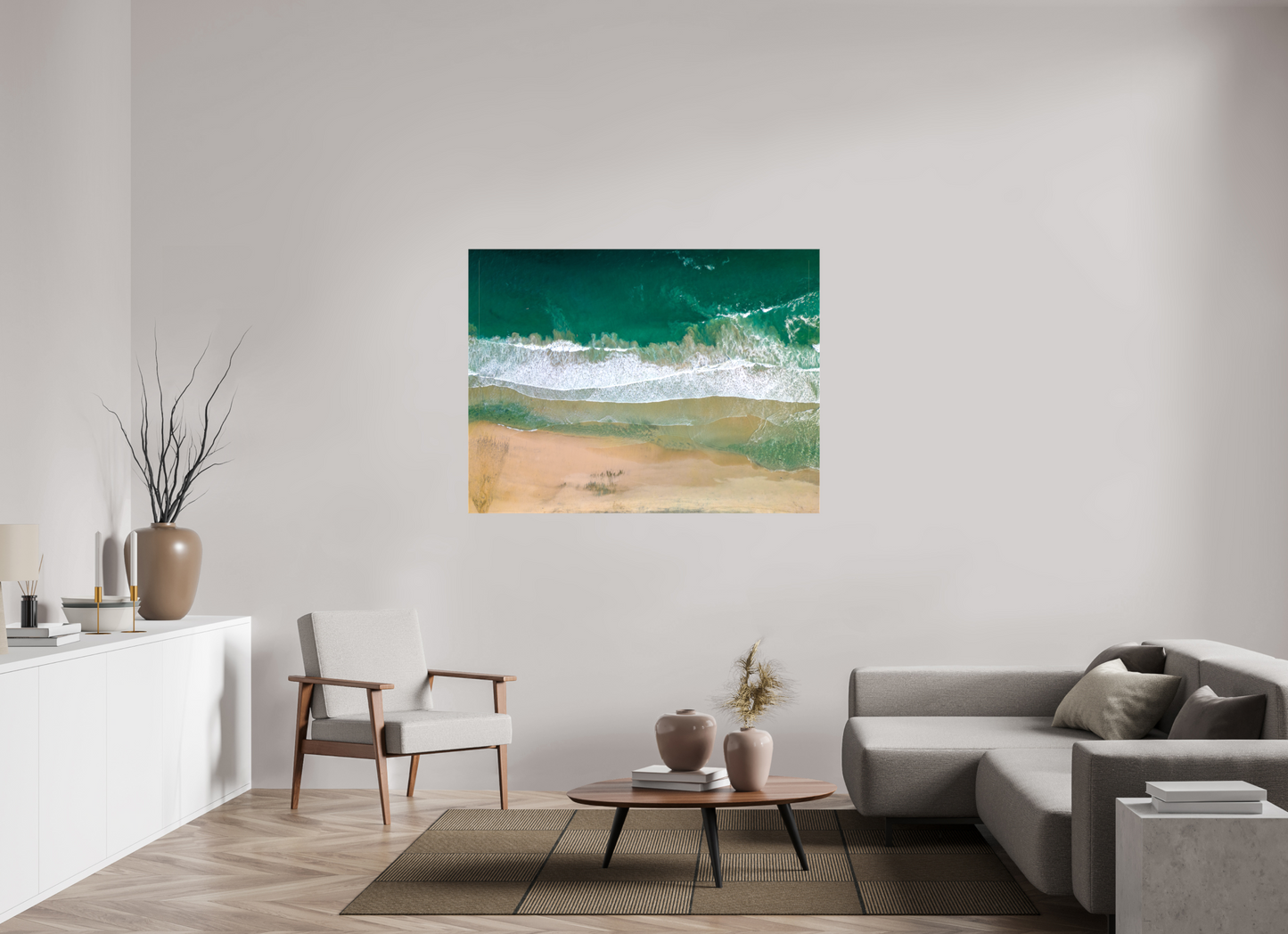 Solace at Barrigona - Aerial Ocean Wall Art Print | Waves and Lagoon on White Sand Beach