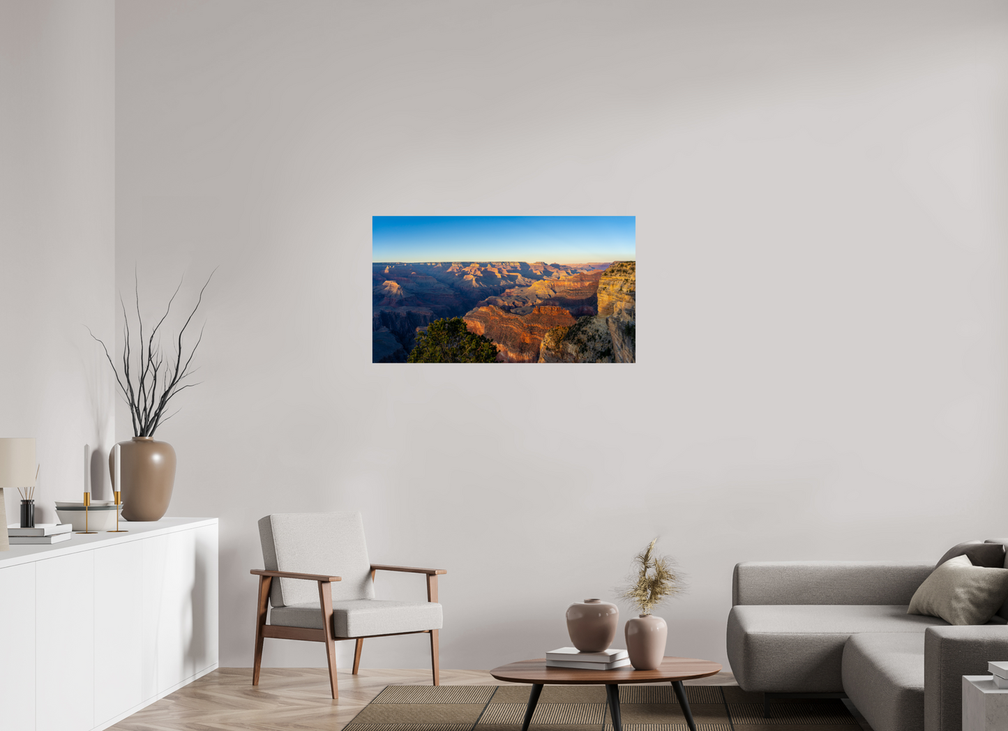Painted Horizon – Grand Canyon Sunset Panorama Print | Red, Orange & Purple Landscape from Hopi Point