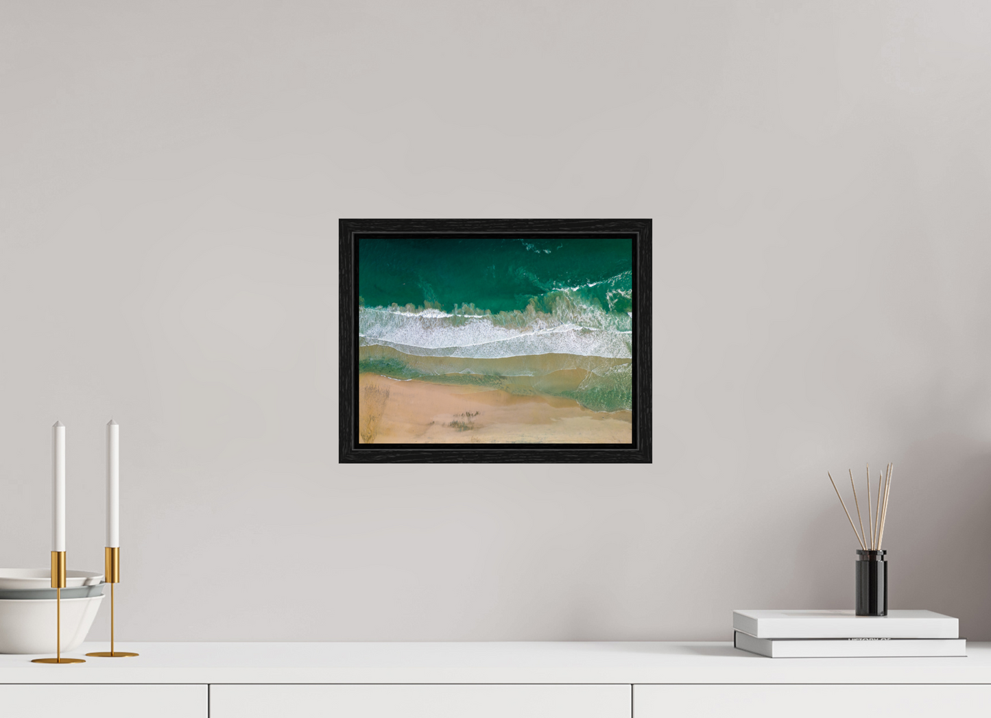 Solace at Barrigona - Aerial Ocean Wall Art Print | Waves and Lagoon on White Sand Beach