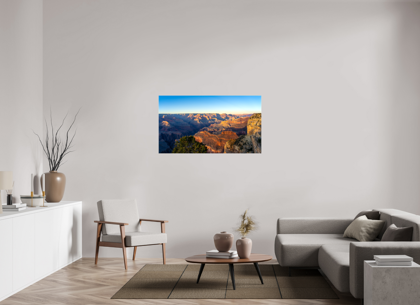 Painted Horizon – Grand Canyon Sunset Panorama Print | Red, Orange & Purple Landscape from Hopi Point