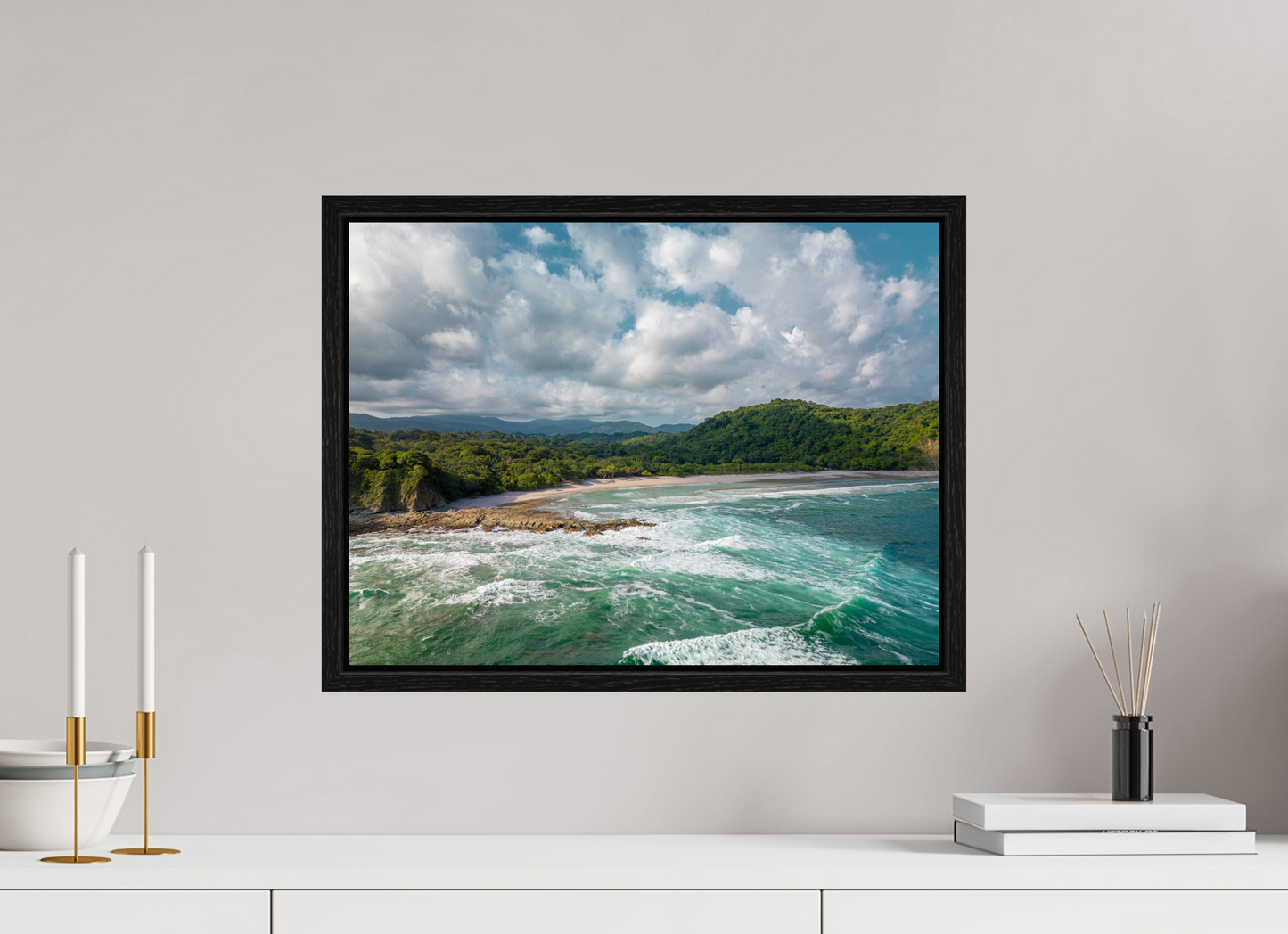 Wild Grace - Barrigona Aerial Beach Photography Print | Roaring Waves & Lush Coastal Hills