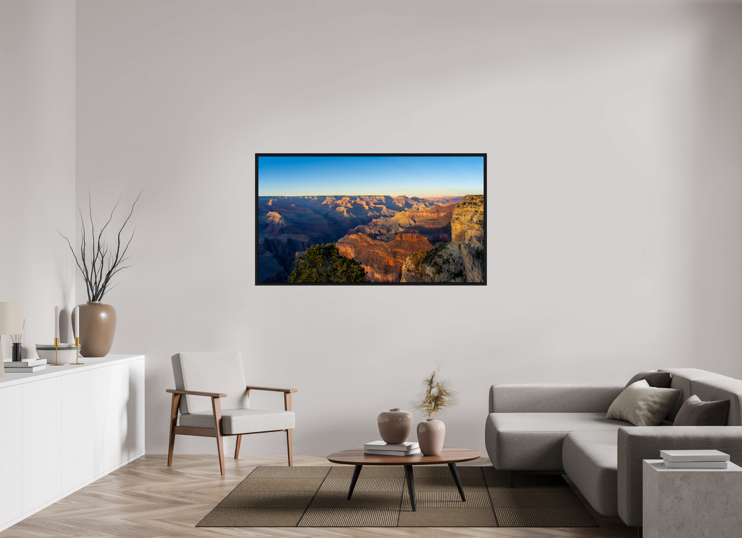 Painted Horizon – Grand Canyon Sunset Panorama Print | Red, Orange & Purple Landscape from Hopi Point