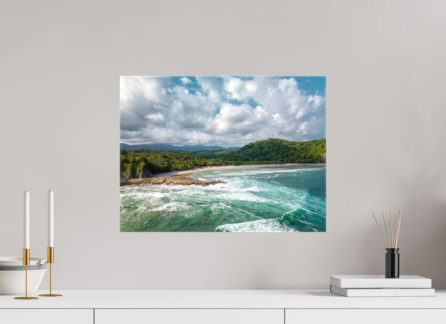 Wild Grace - Barrigona Aerial Beach Photography Print | Roaring Waves & Lush Coastal Hills