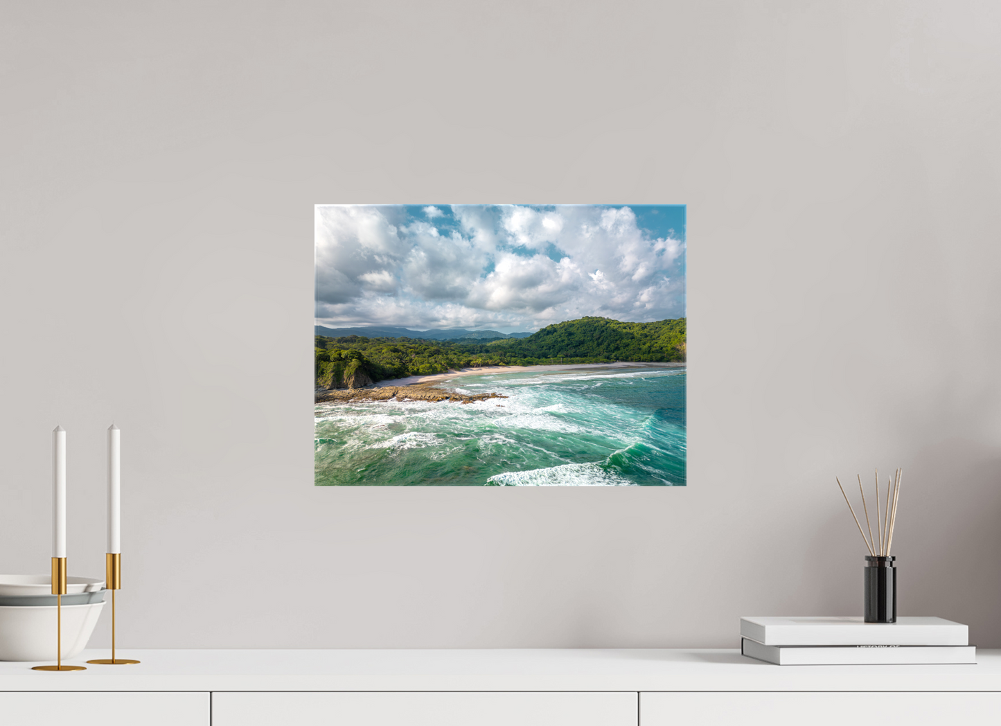 Wild Grace - Barrigona Aerial Beach Photography Print | Roaring Waves & Lush Coastal Hills