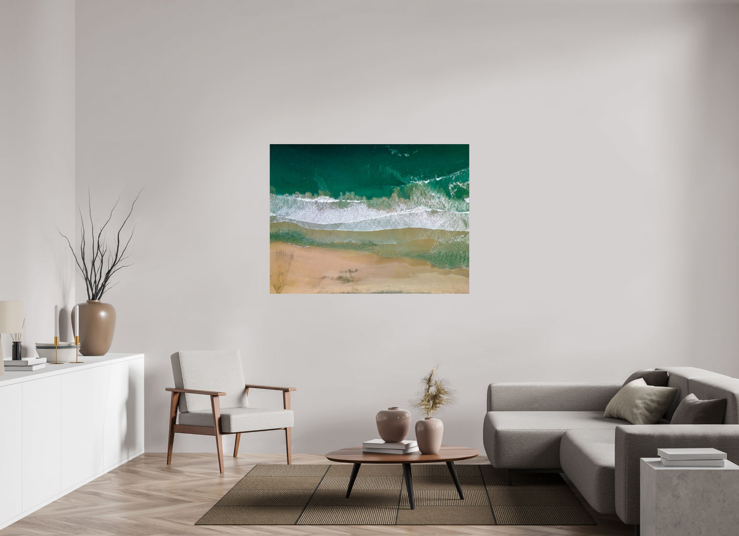 Solace at Barrigona - Aerial Ocean Wall Art Print | Waves and Lagoon on White Sand Beach