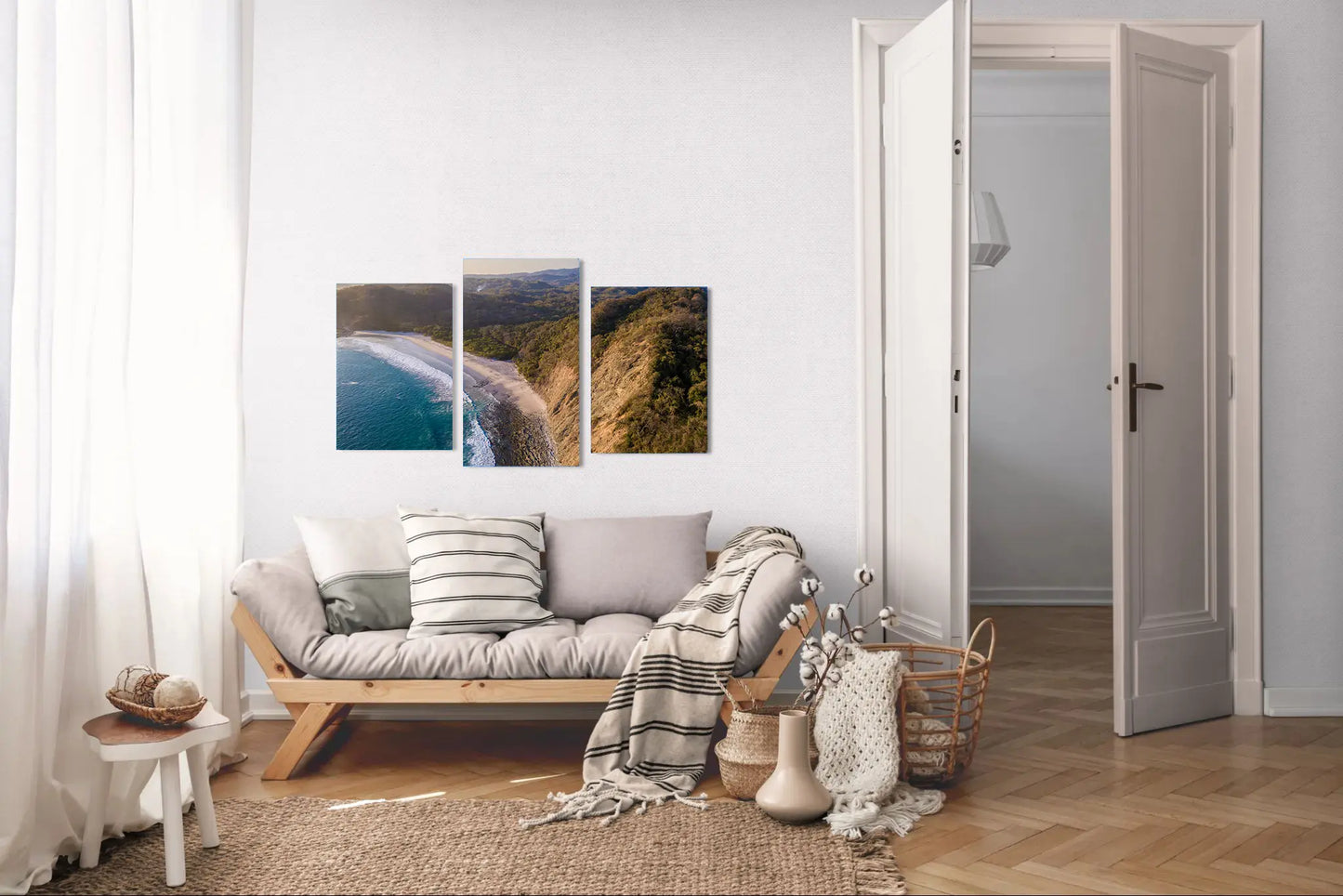 Pale Gold Barrigona Aerial Sunset Print | White Sand Beach & Blue Sea on the Nicoya Peninsula