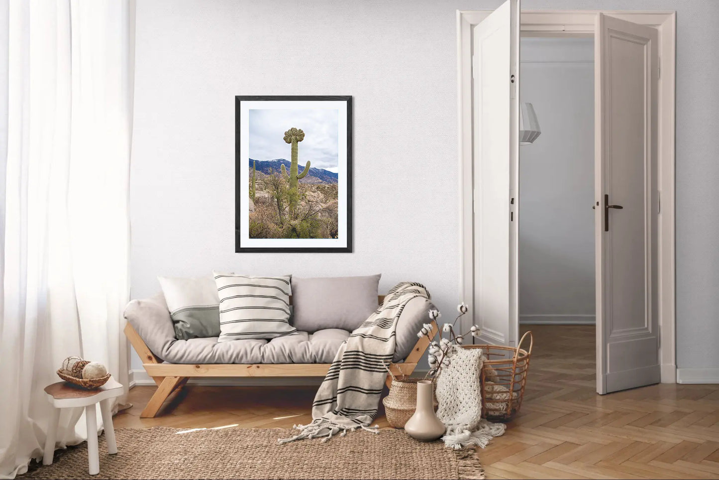 Crowned Giant – Crested Saguaro Photography Print | Santa Catalina Mountains & Desert Brush