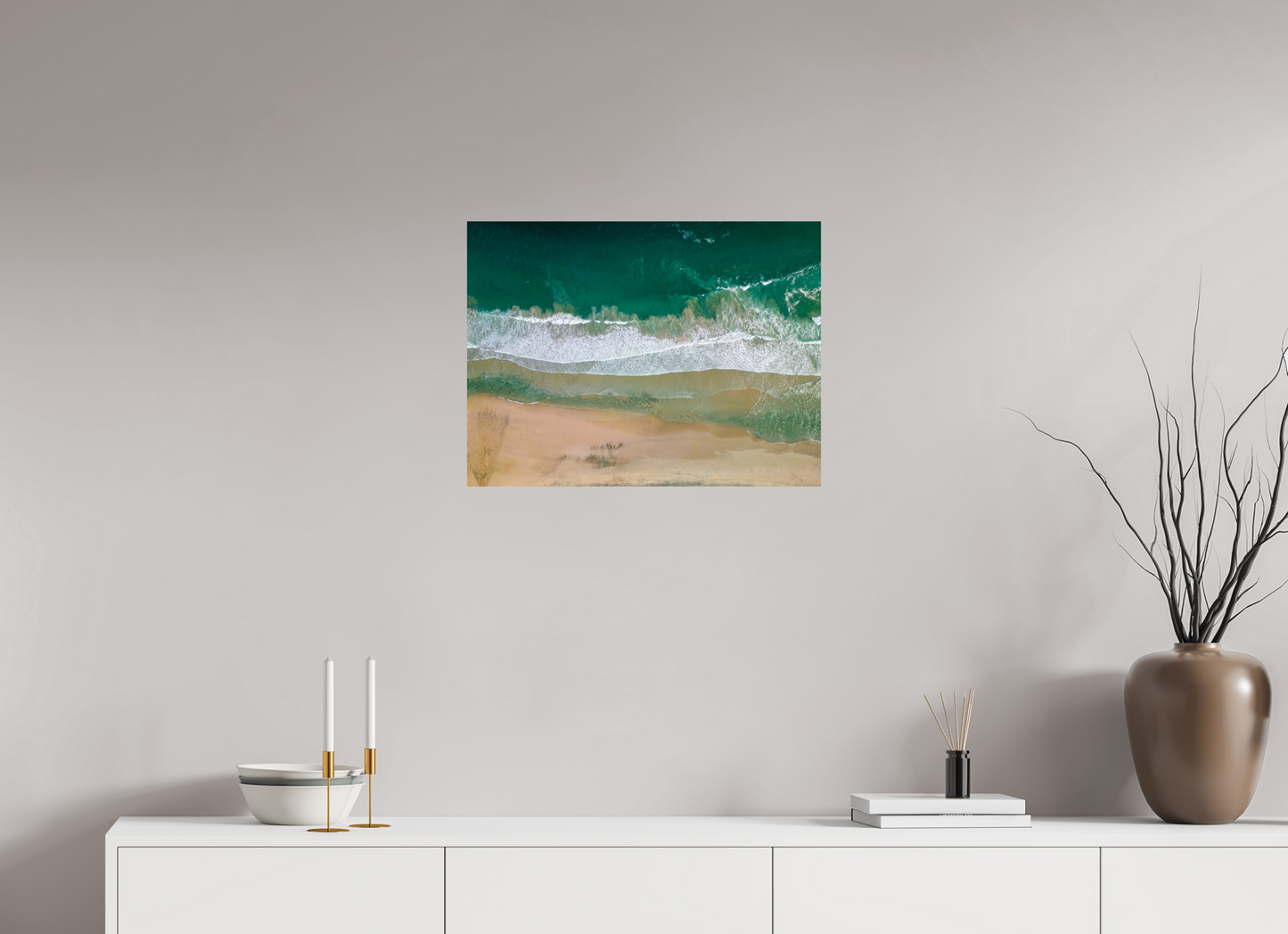 Solace at Barrigona - Aerial Ocean Wall Art Print | Waves and Lagoon on White Sand Beach