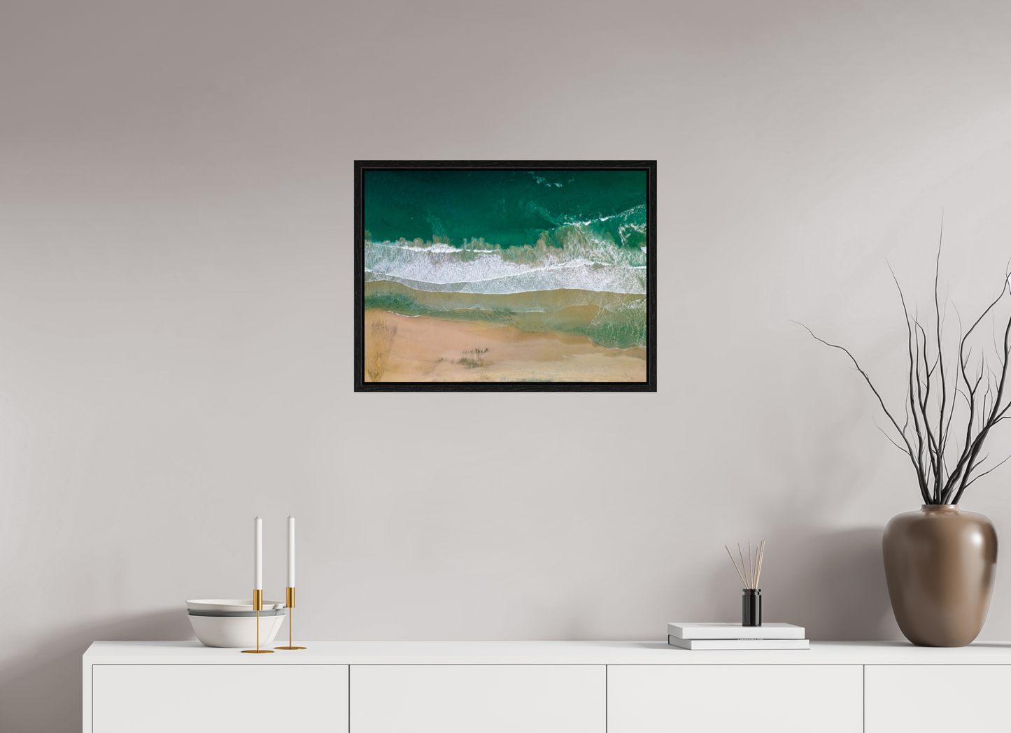 Solace at Barrigona - Aerial Ocean Wall Art Print | Waves and Lagoon on White Sand Beach