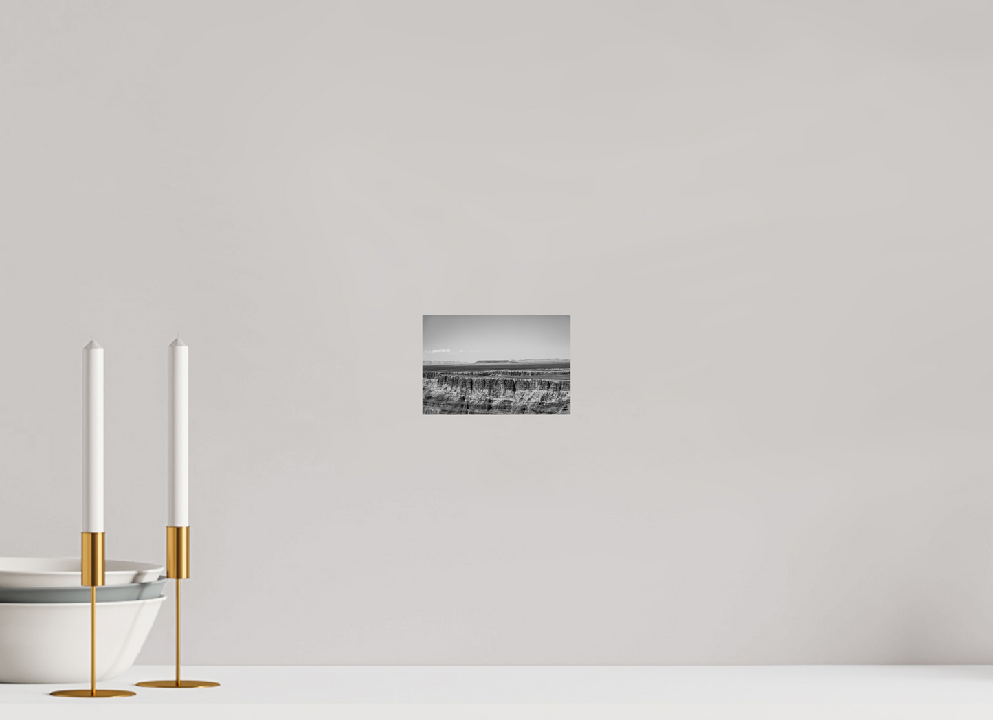 Silver Divide - Black and White Grand Canyon Print | Textured Rim & Mesa Horizon