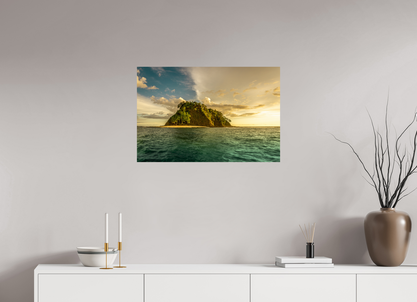 Aligned by Light - Isla Chora Sunset Beach Photography Print
