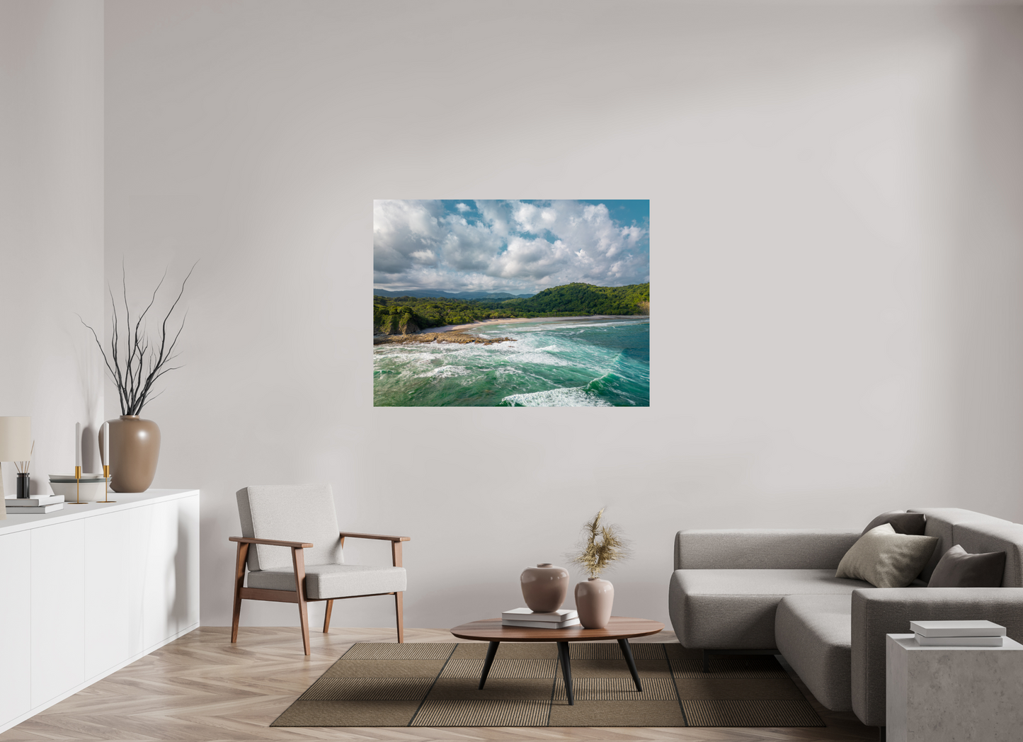 Wild Grace - Barrigona Aerial Beach Photography Print | Roaring Waves & Lush Coastal Hills