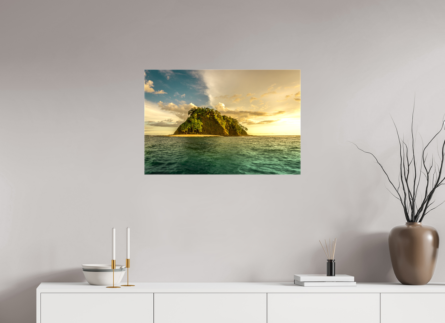 Aligned by Light - Isla Chora Sunset Beach Photography Print