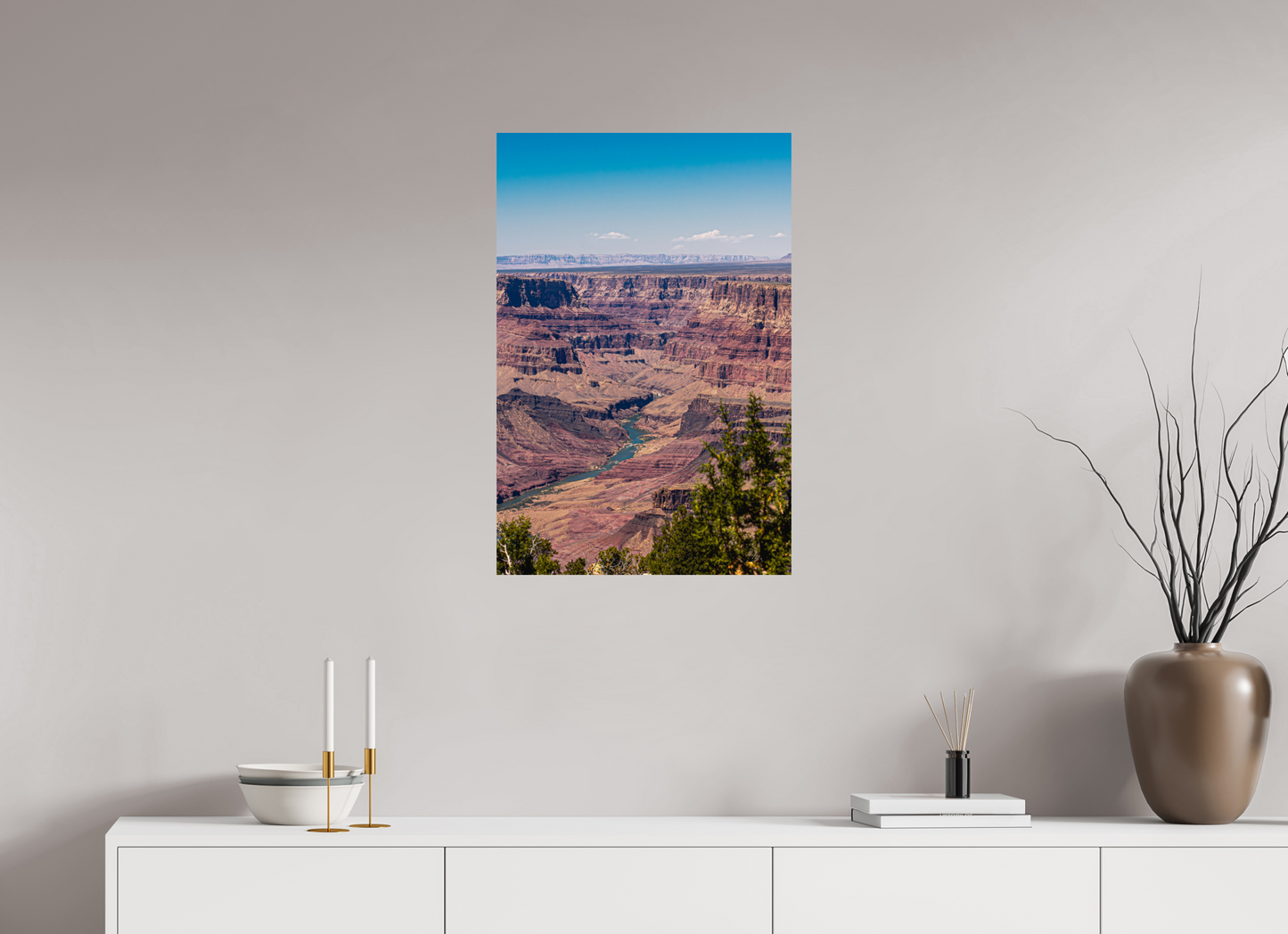 Riverbend Horizon - Grand Canyon Vertical Wall Art Print | Colorado River from Navajo Point