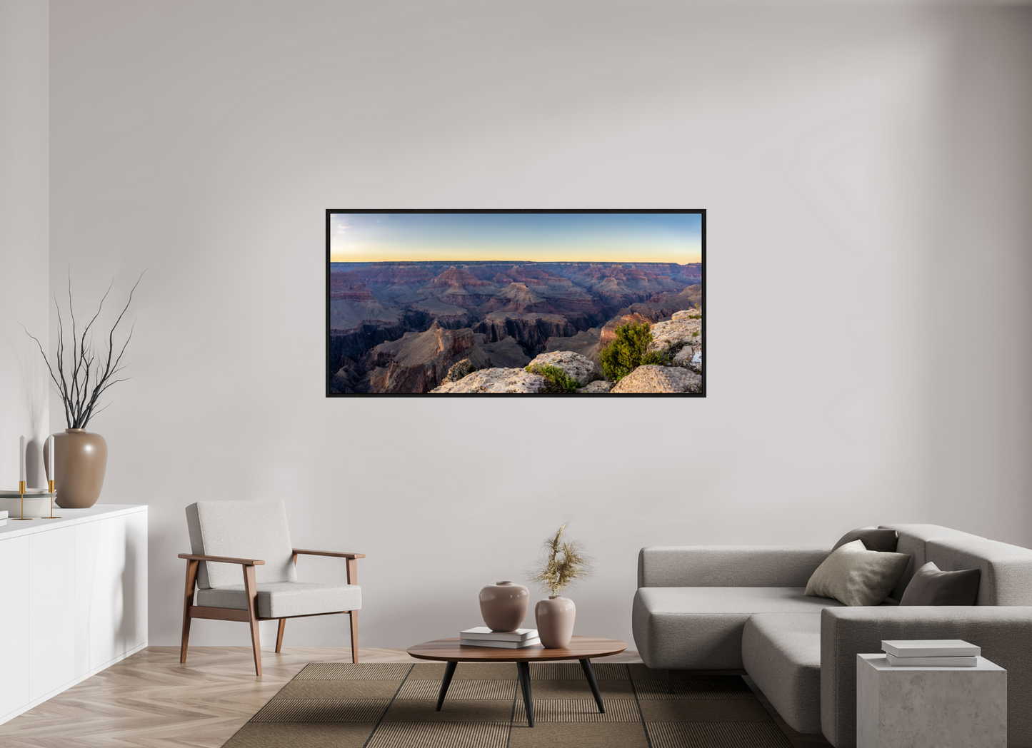 Twilight Reverie - Grand Canyon Blue Hour Panorama Print | Purple Cliffs & Fading Light from Hopi Point