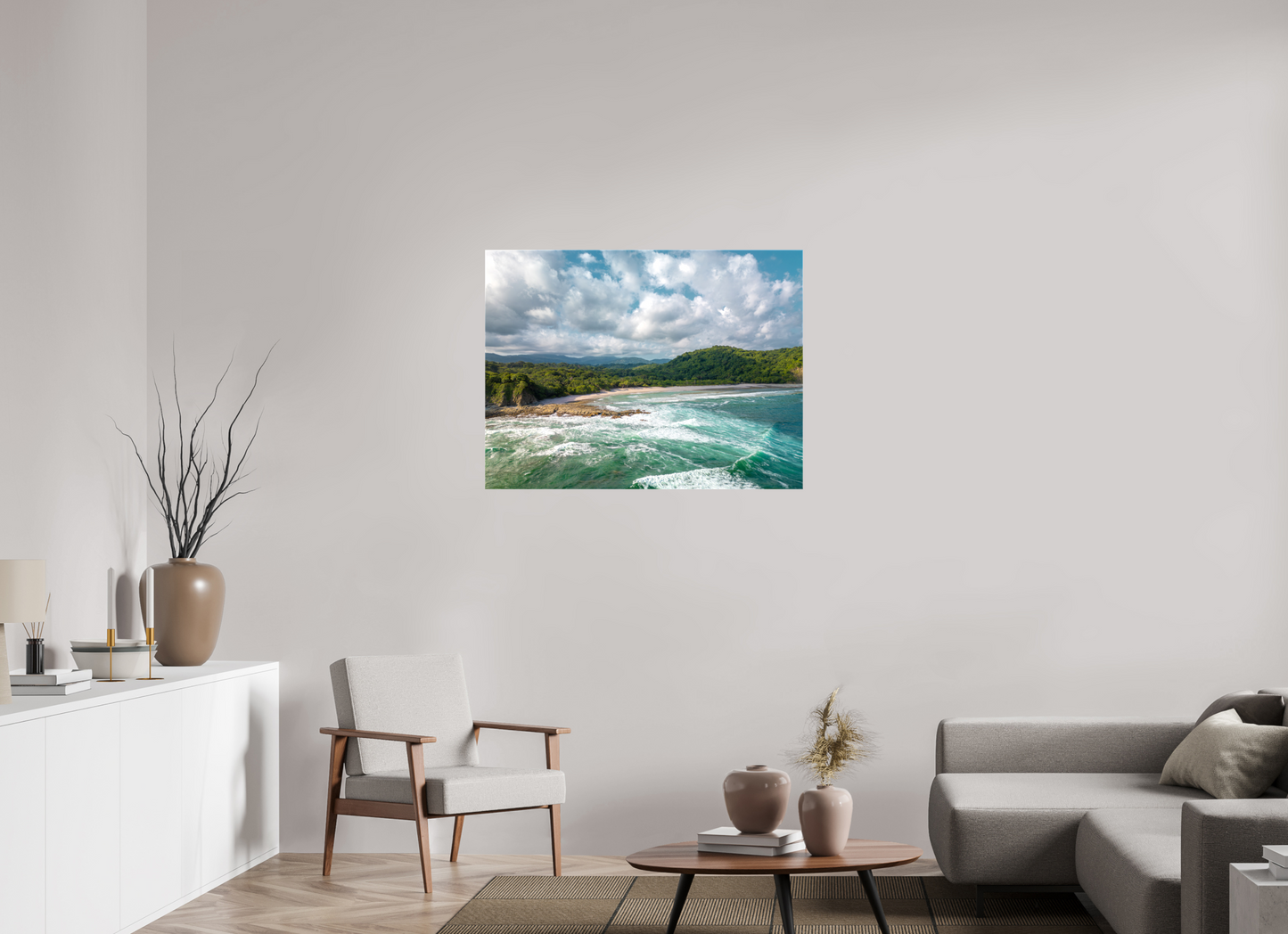 Wild Grace - Barrigona Aerial Beach Photography Print | Roaring Waves & Lush Coastal Hills