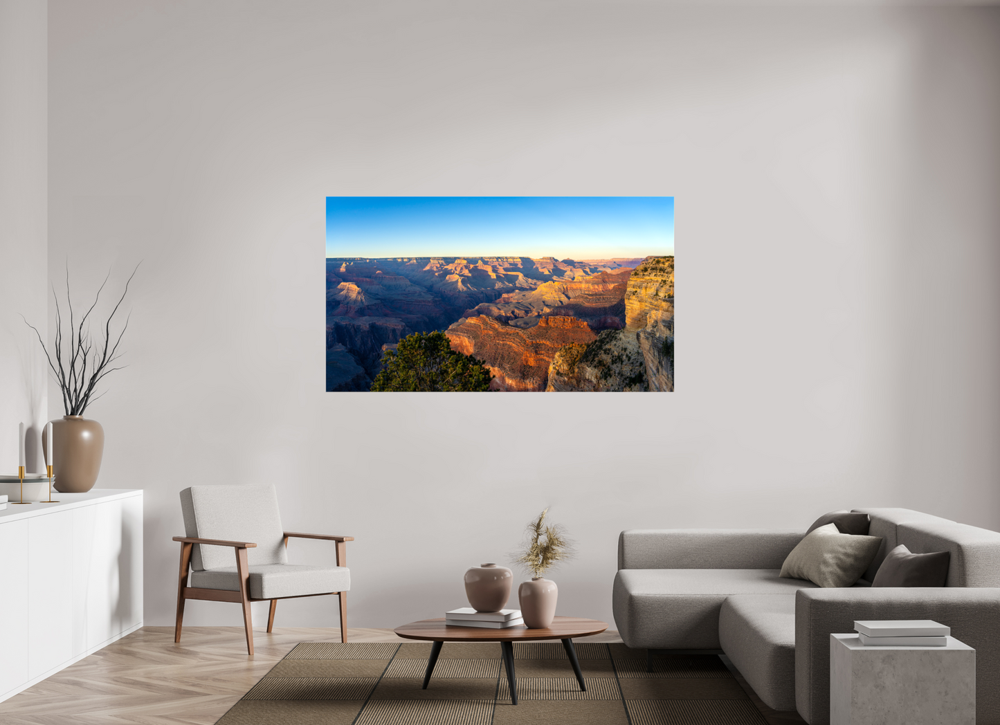 Painted Horizon – Grand Canyon Sunset Panorama Print | Red, Orange & Purple Landscape from Hopi Point