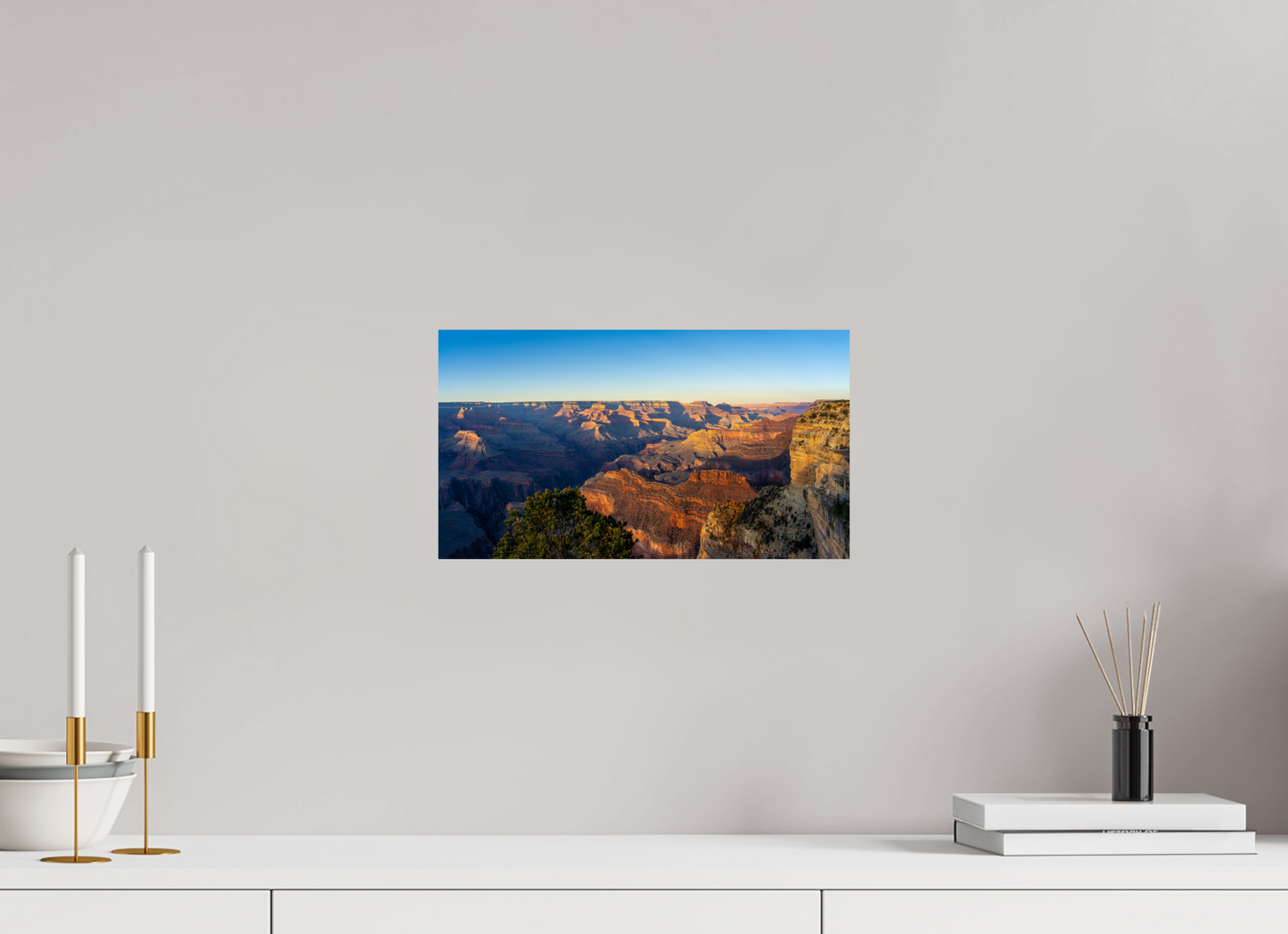 Painted Horizon – Grand Canyon Sunset Panorama Print | Red, Orange & Purple Landscape from Hopi Point