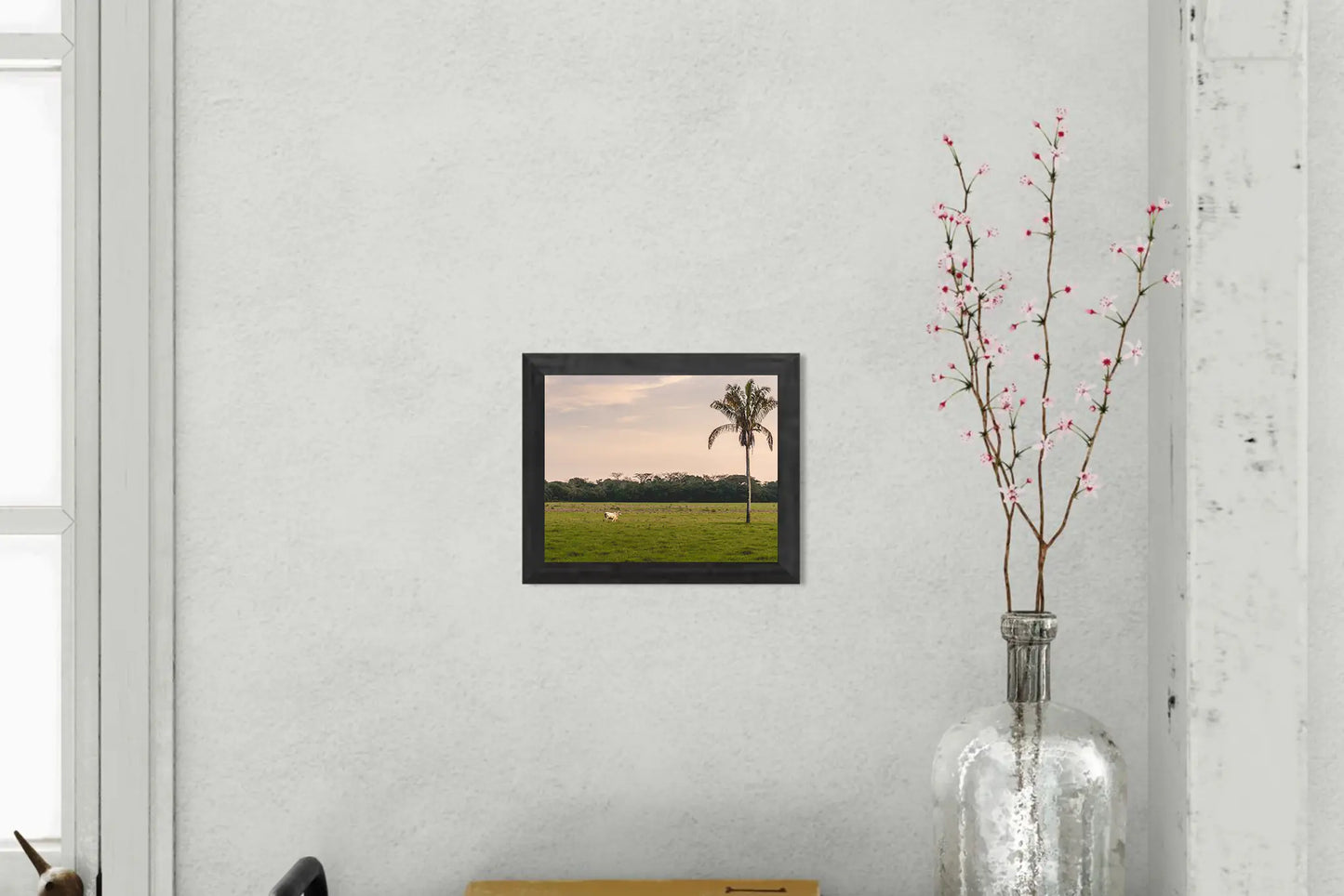 Solitary Grace – Brahman Cow and Palm Tree at Dusk | Costa Rica Wildlife Photo