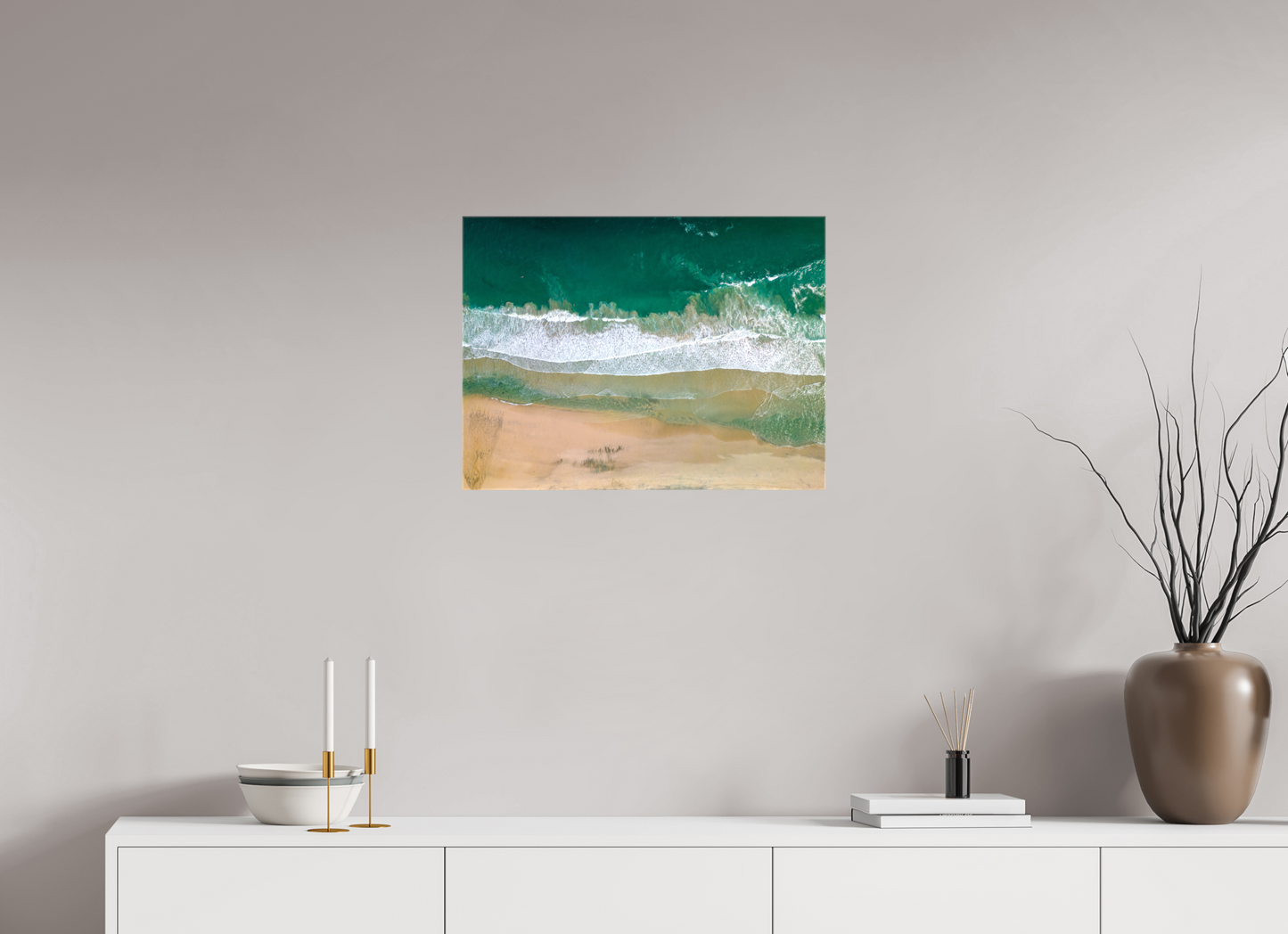 Solace at Barrigona - Aerial Ocean Wall Art Print | Waves and Lagoon on White Sand Beach
