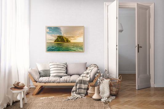 Aligned by Light - Isla Chora Sunset Beach Photography Print