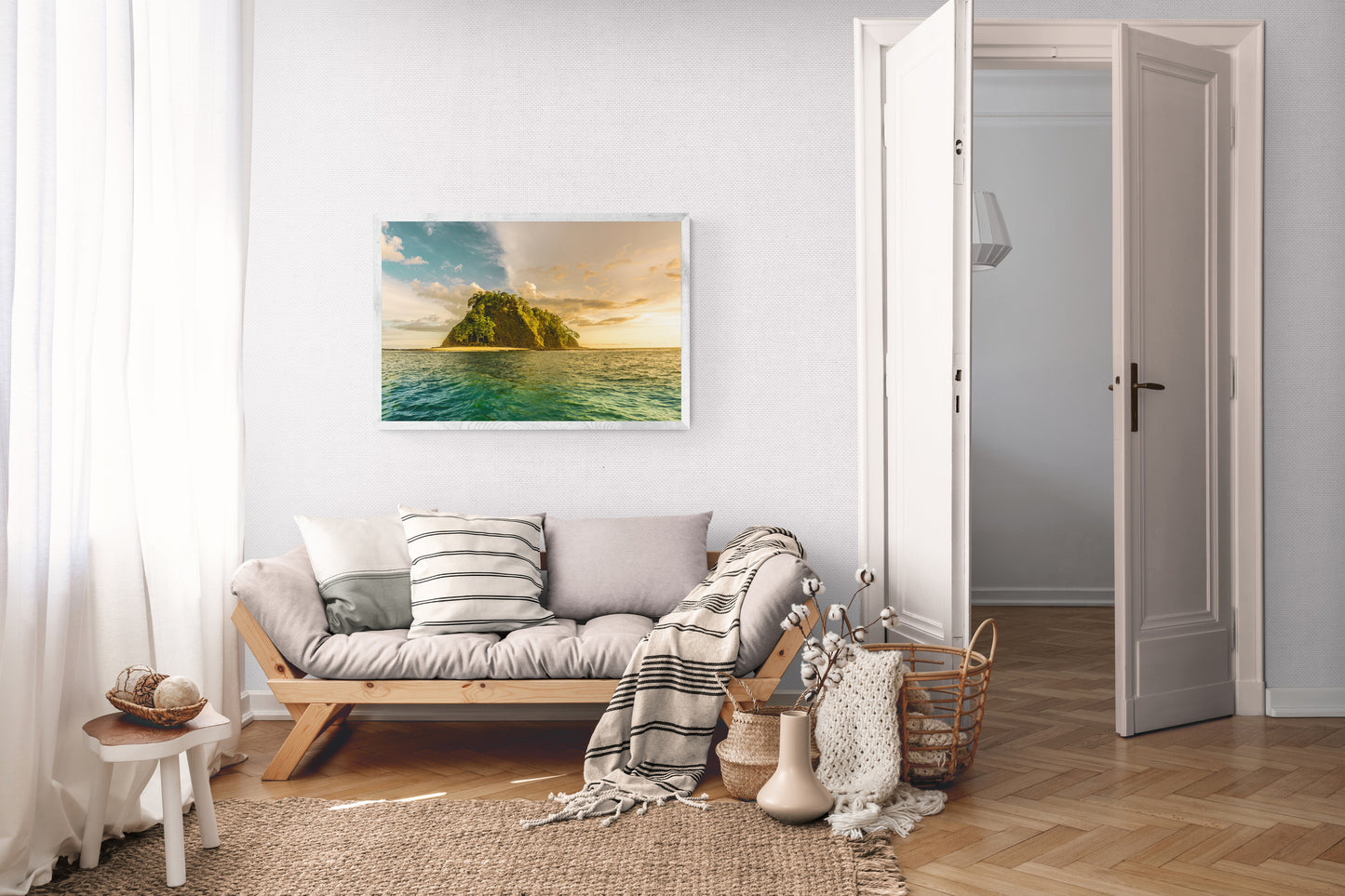 Aligned by Light - Isla Chora Sunset Beach Photography Print