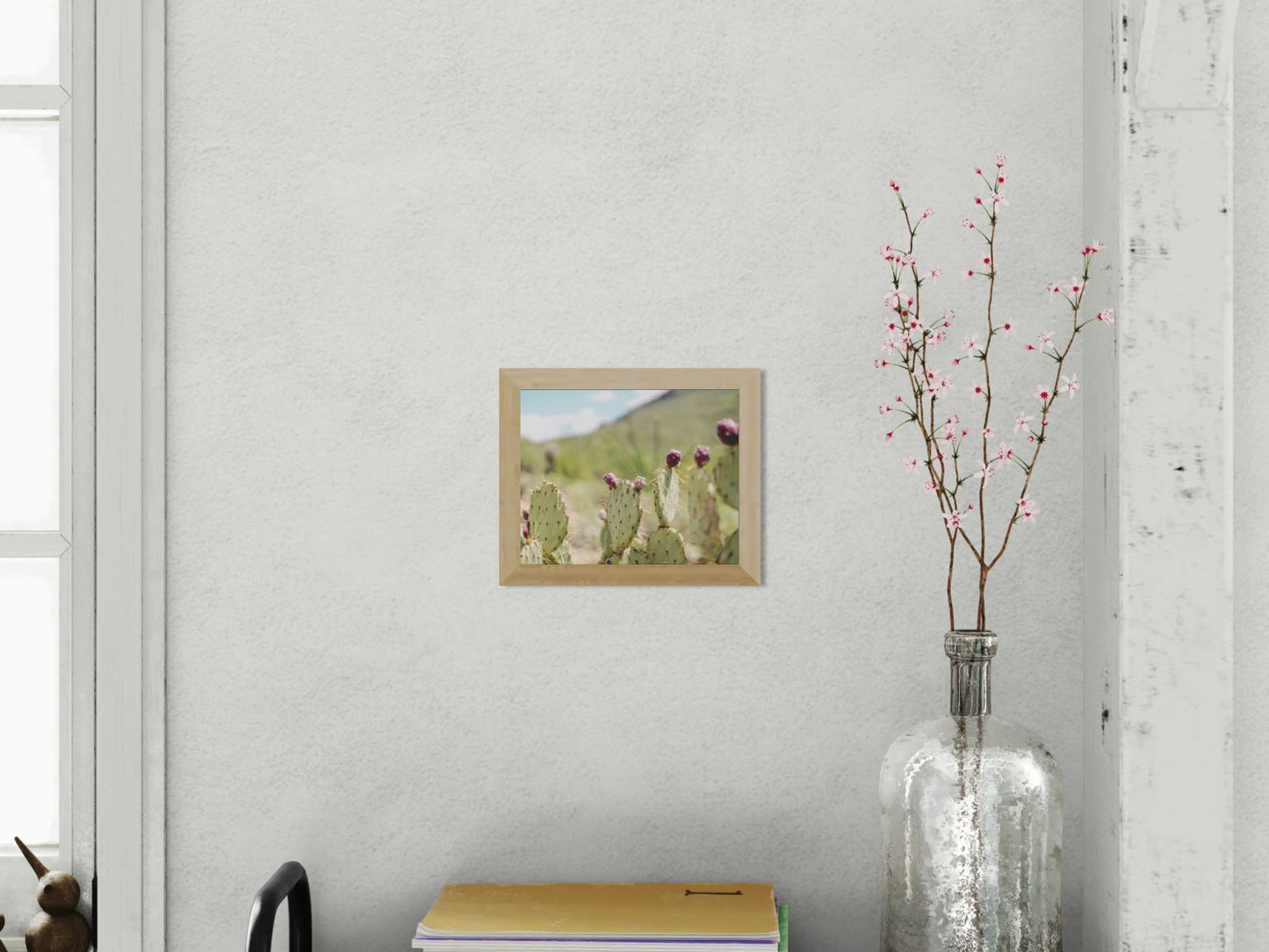 Cactus Bloom – Prickly Pear with Red Fruit | Arizona Desert Botanical Print