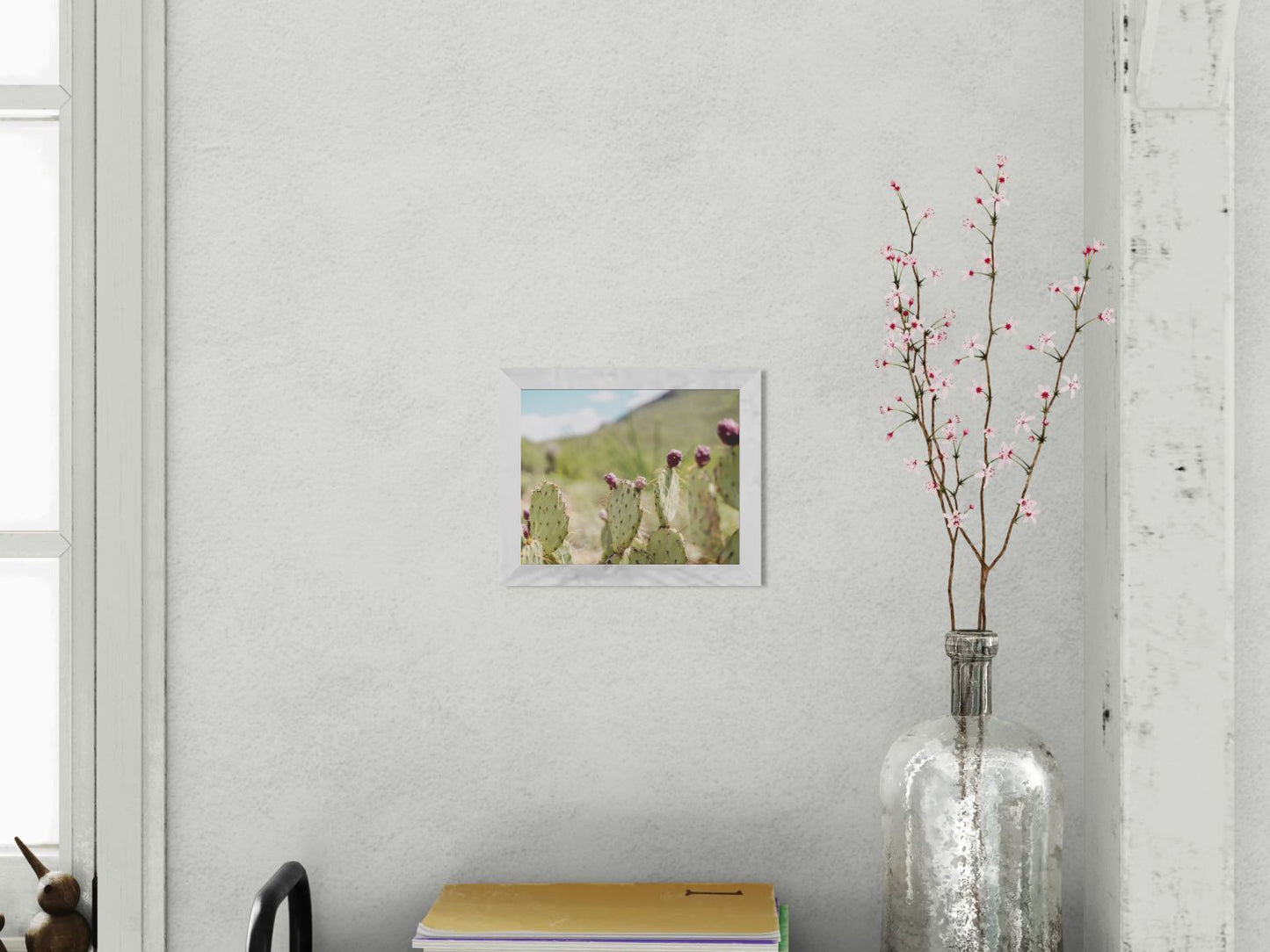 Cactus Bloom – Prickly Pear with Red Fruit | Arizona Desert Botanical Print