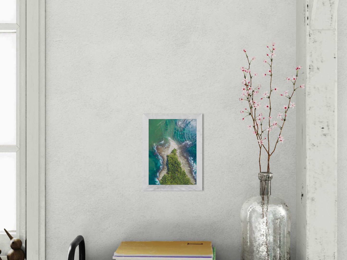 Isla Chora in Bloom - Aerial Island Wall Art Print | Samara Bay Blue Waters