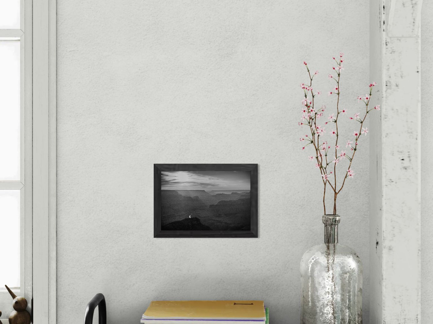 Lightfall - Black and White Grand Canyon Landscape Print | Sunbeams, Canyon Layers & Colorado River