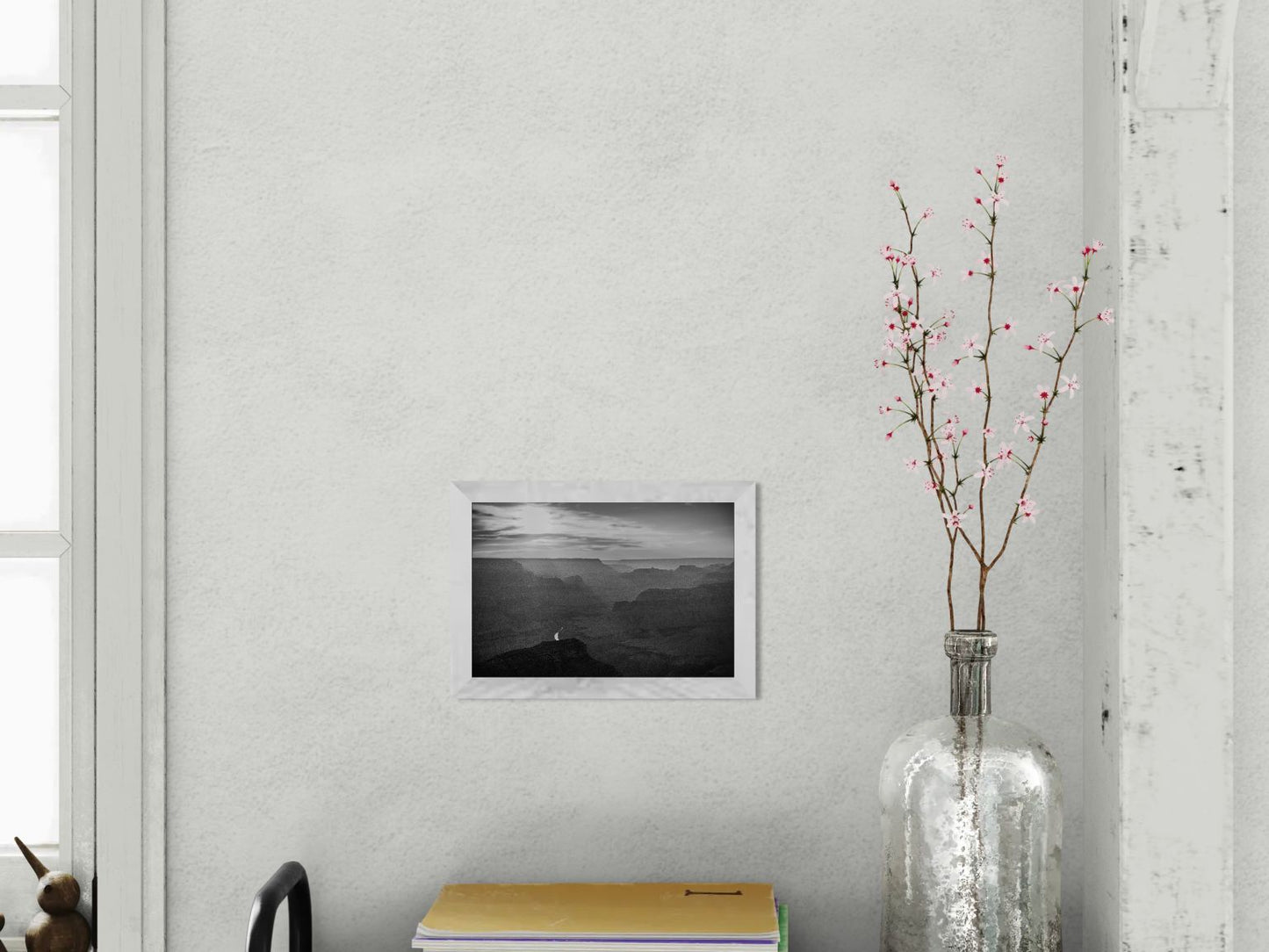 Lightfall - Black and White Grand Canyon Landscape Print | Sunbeams, Canyon Layers & Colorado River